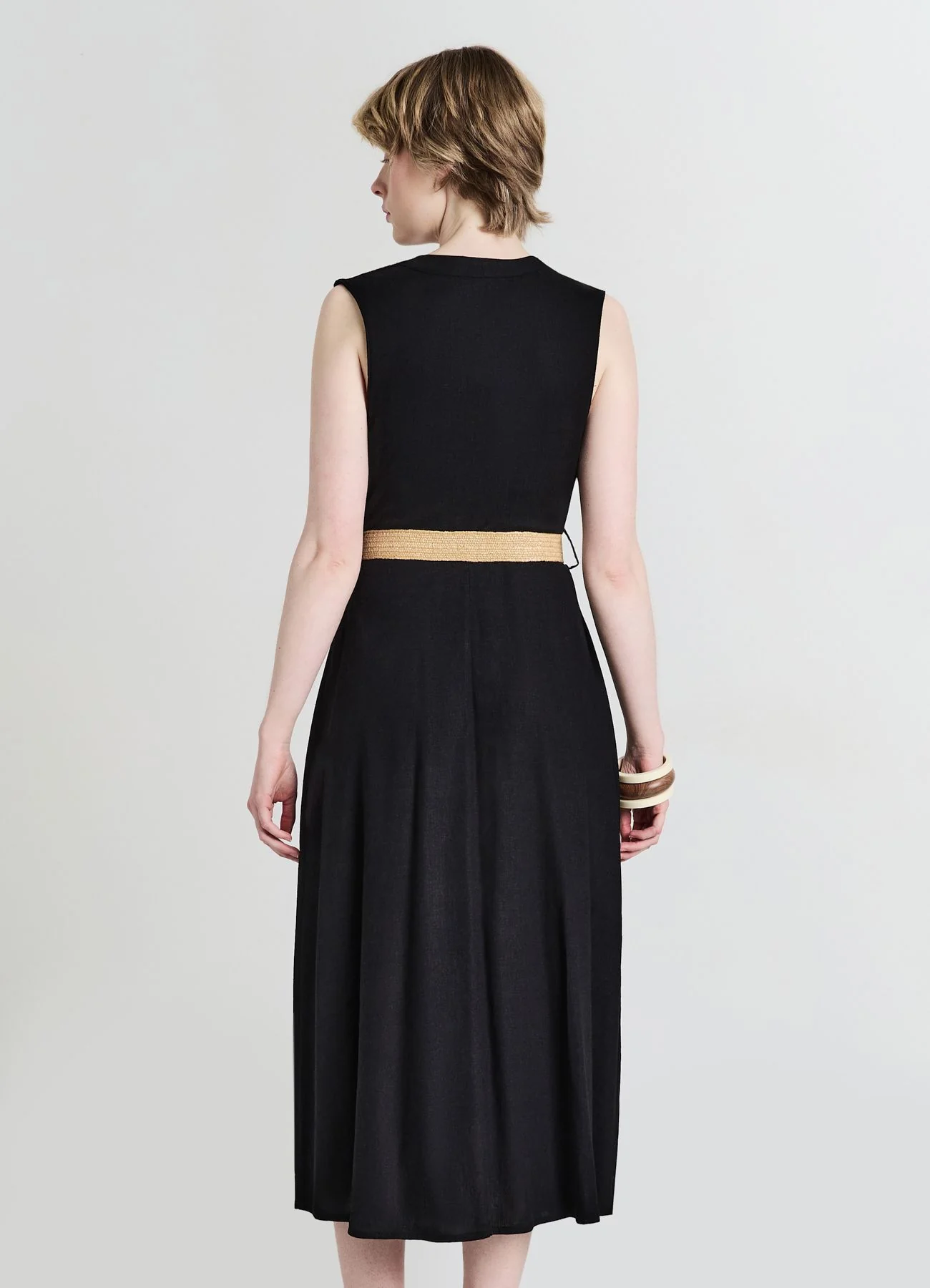 Abito chemisier con frill e cintura - Image 2