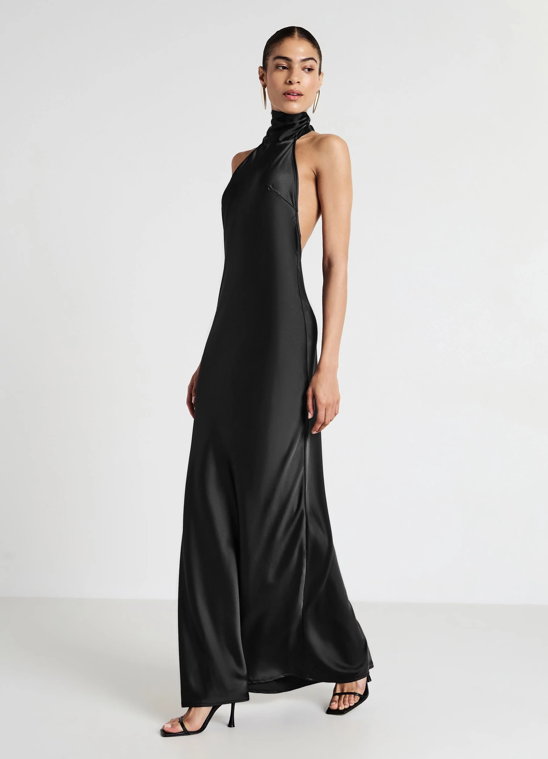 Abito lungo halterneck simil satin - Image 2