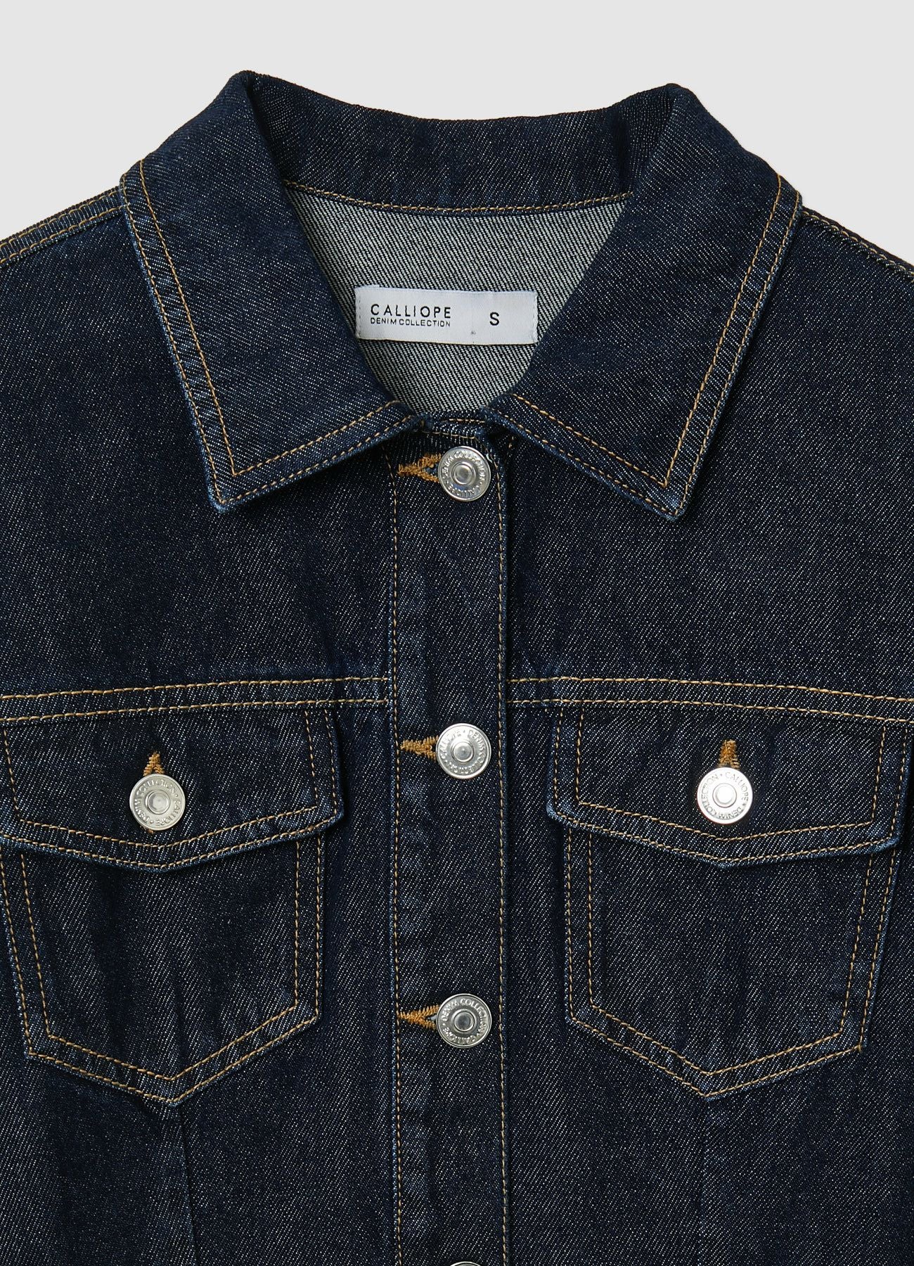 Abito lungo in denim con cintura e bottoni - Image 5