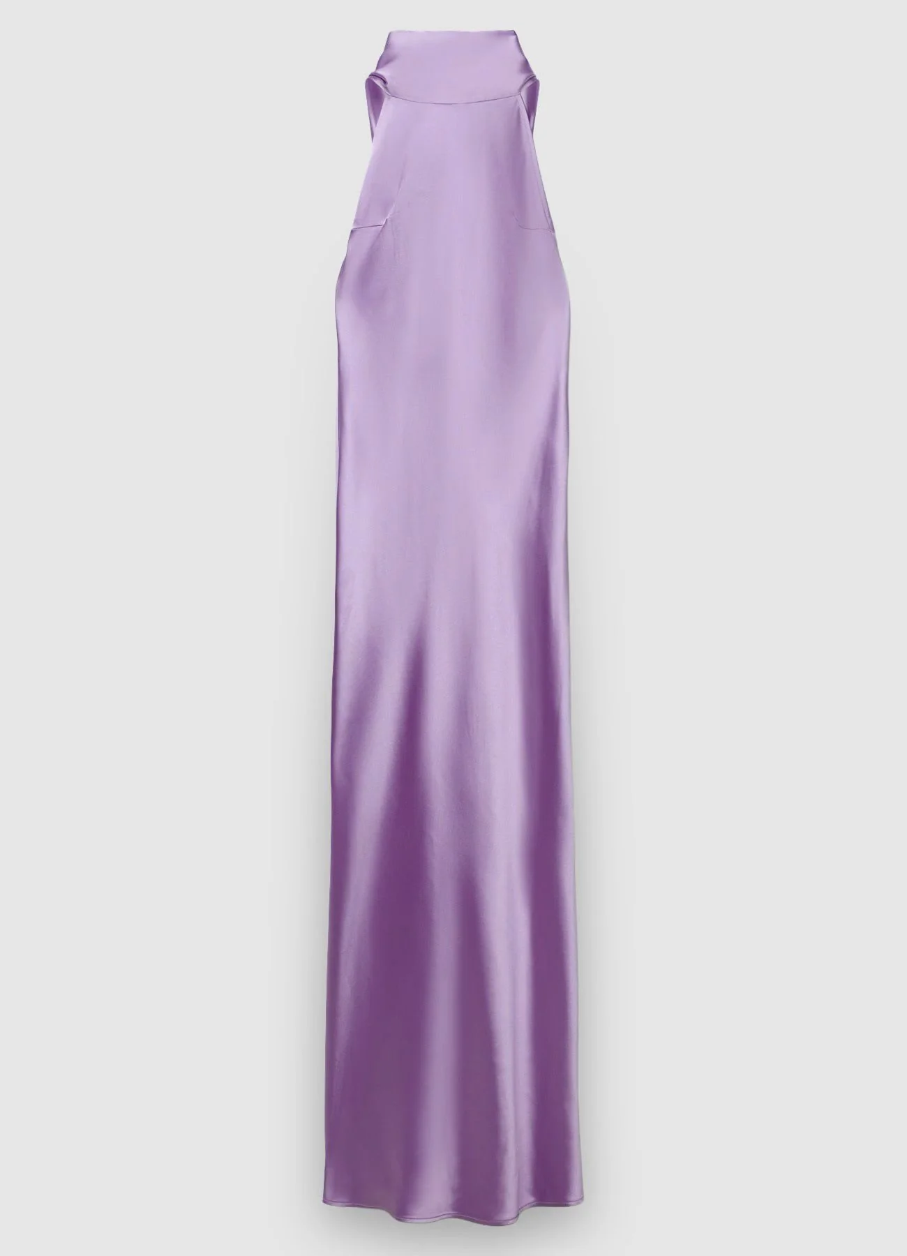 Abito lungo similsatin con collo all’americana - Image 4