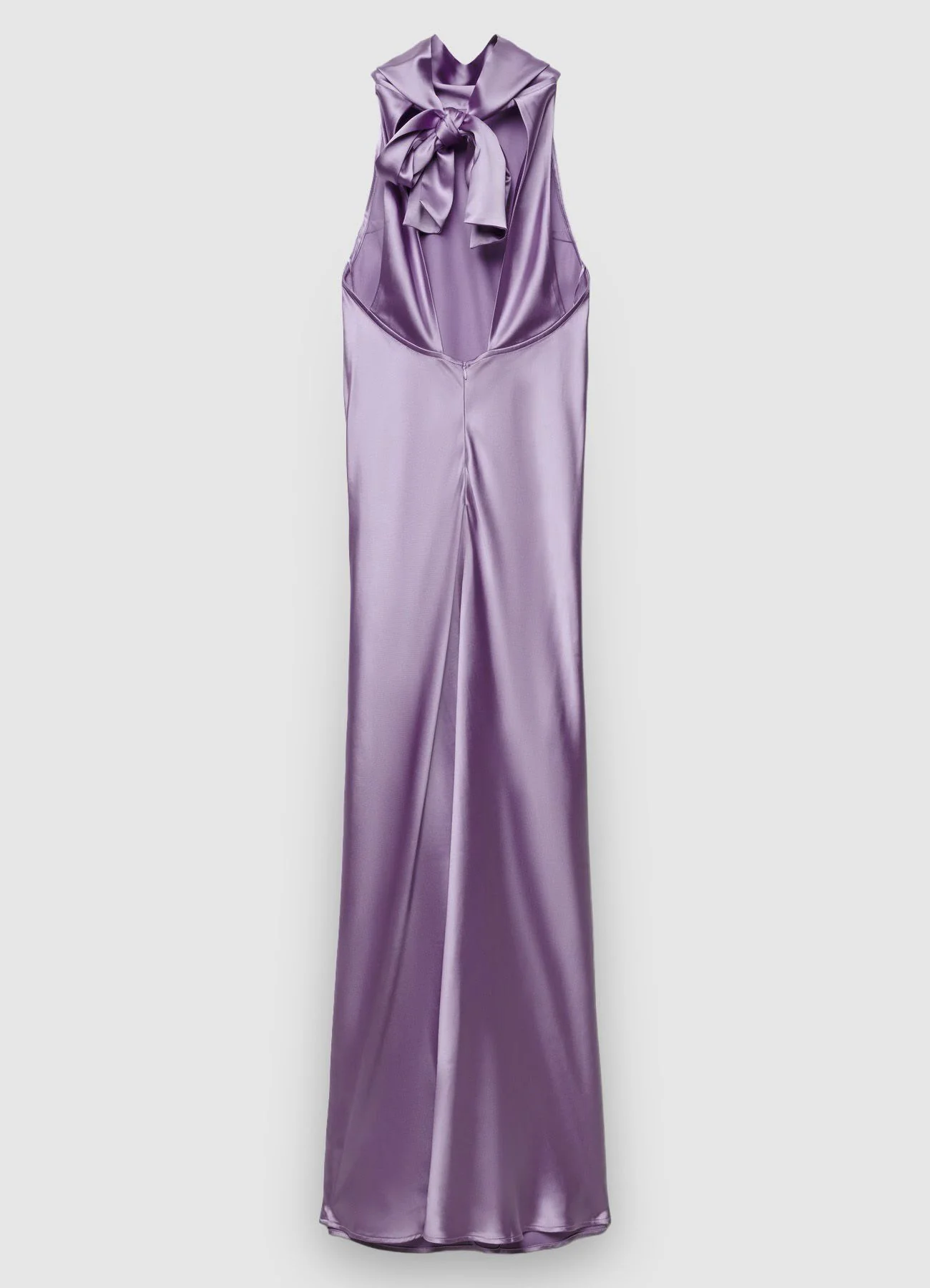 Abito lungo similsatin con collo all’americana - Image 5