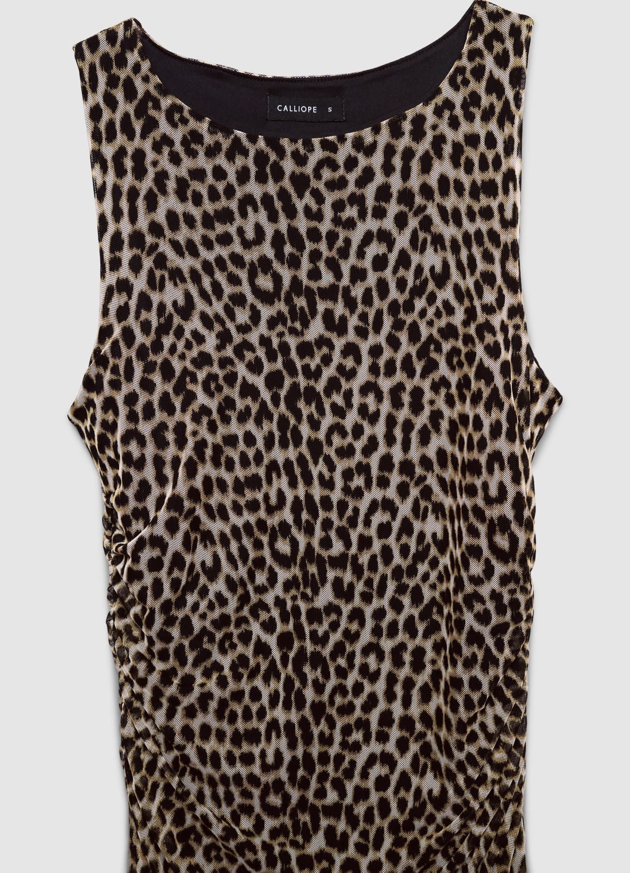 Abito tulle animalier con arriccio - Image 6