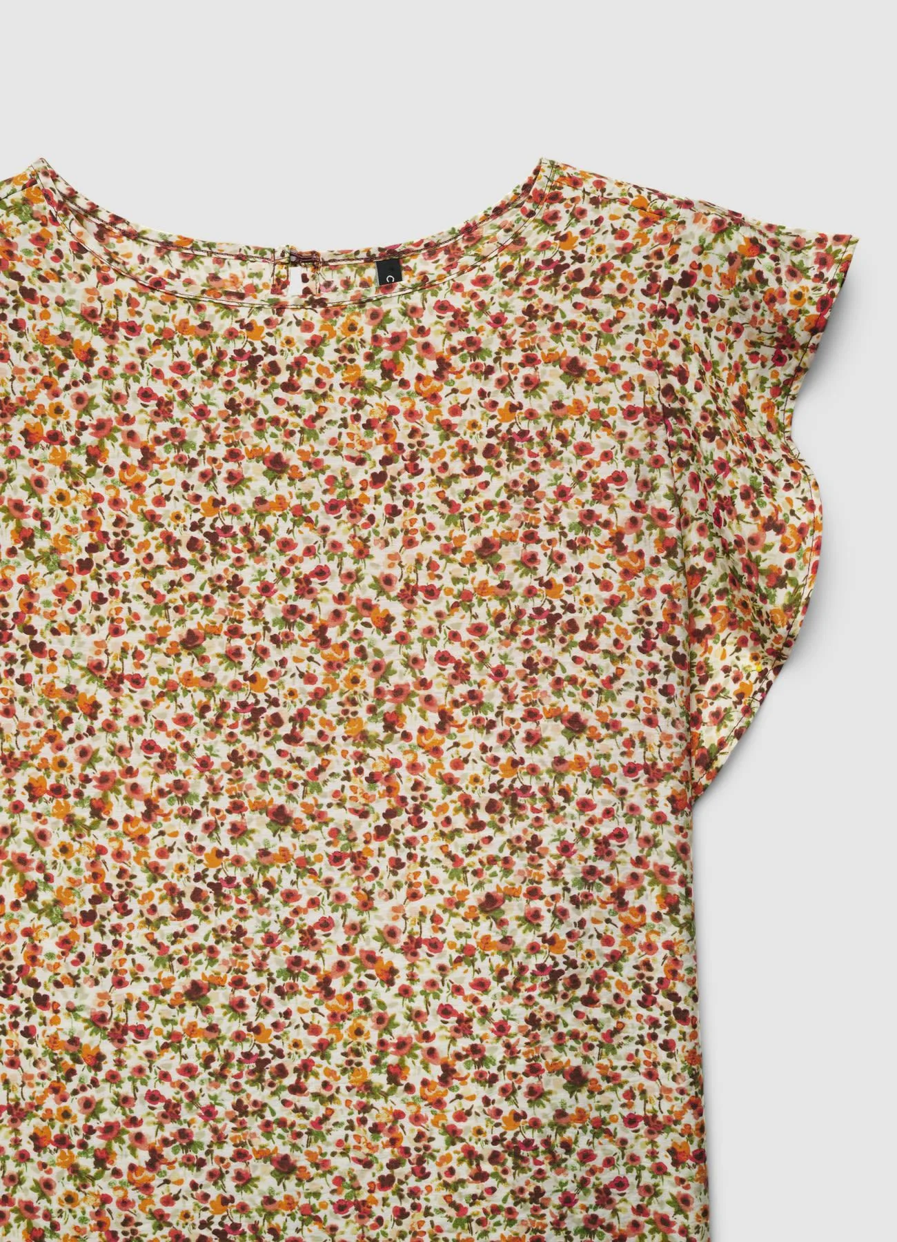 Blusa a fiori con maniche a rouche - Image 4
