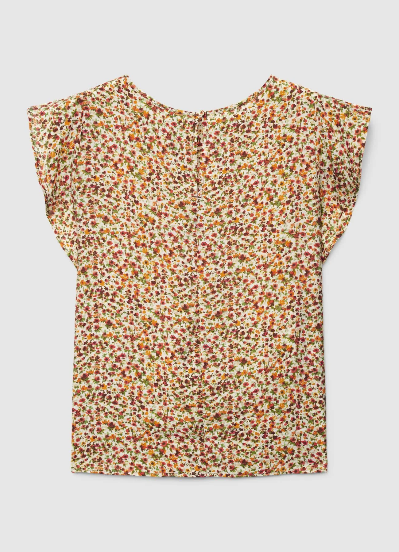 Blusa a fiori con maniche a rouche - Image 5