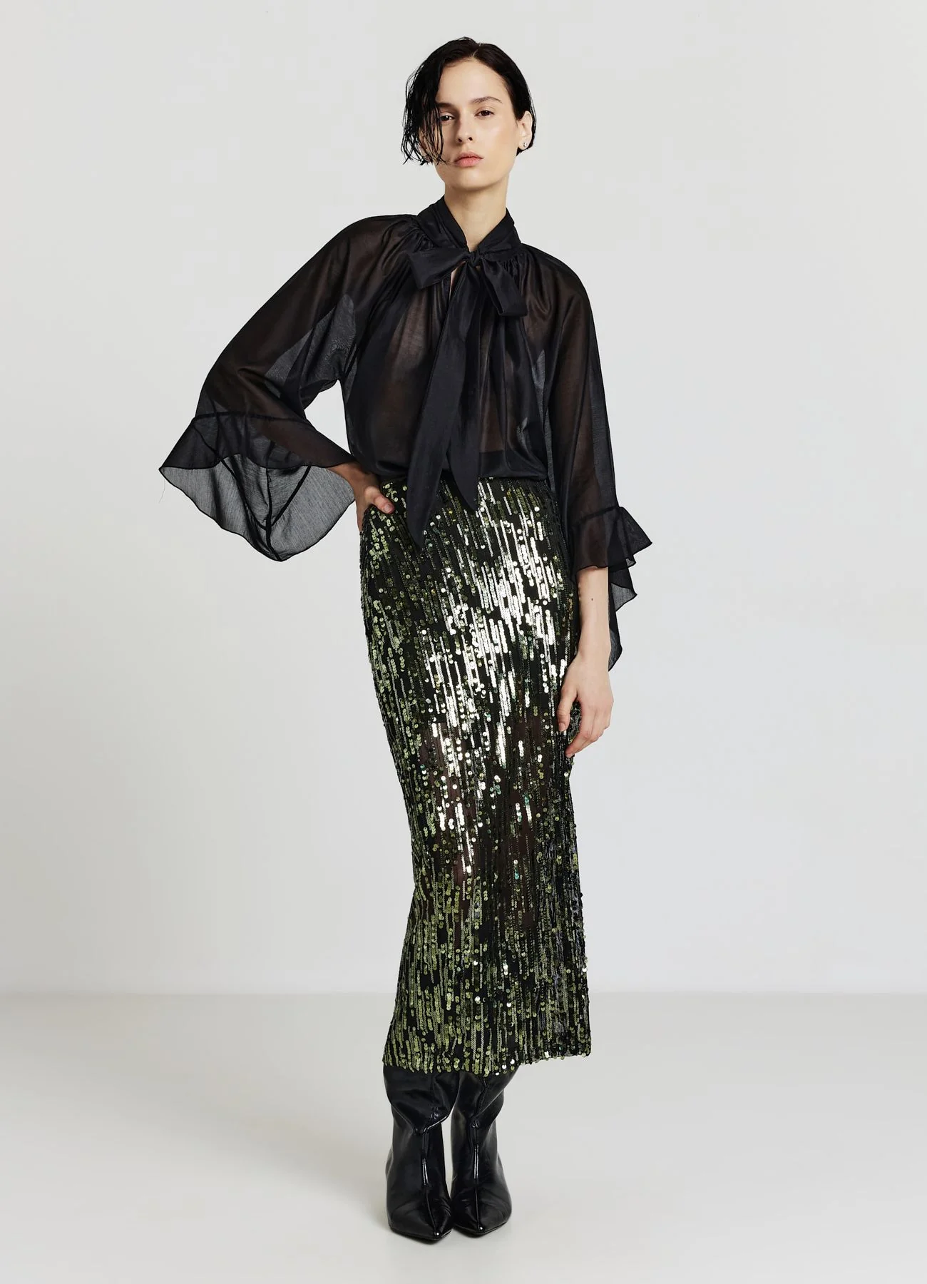 Blusa ampia con rouches