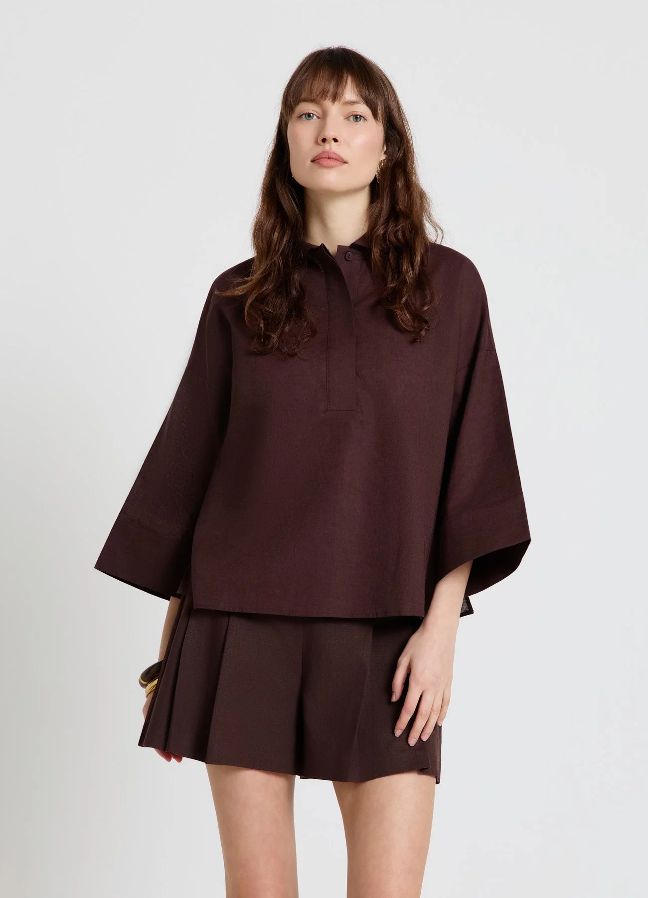 Blusa con colletto e maniche tre quarti - Image 2