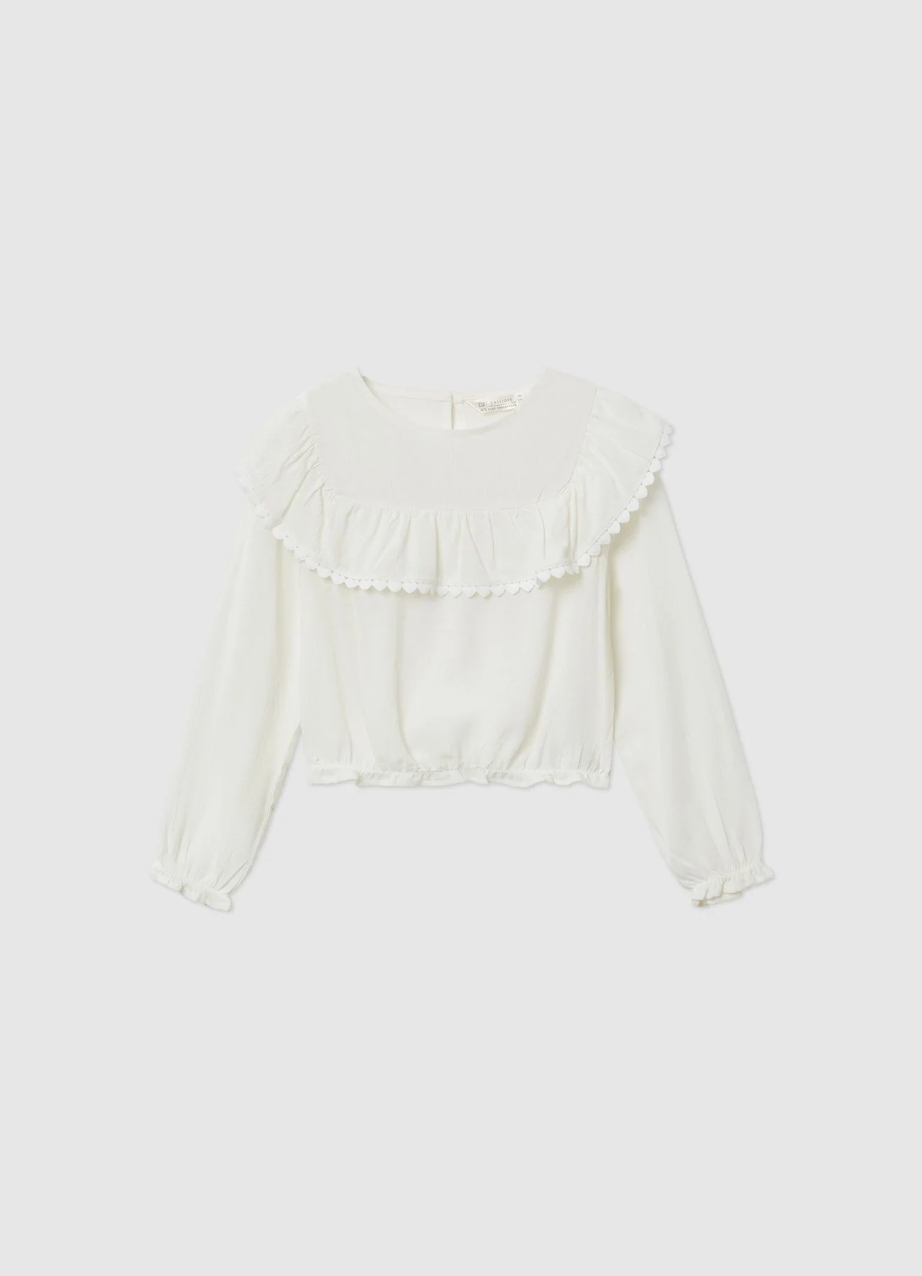 Blusa con rouche e bordo a cuori