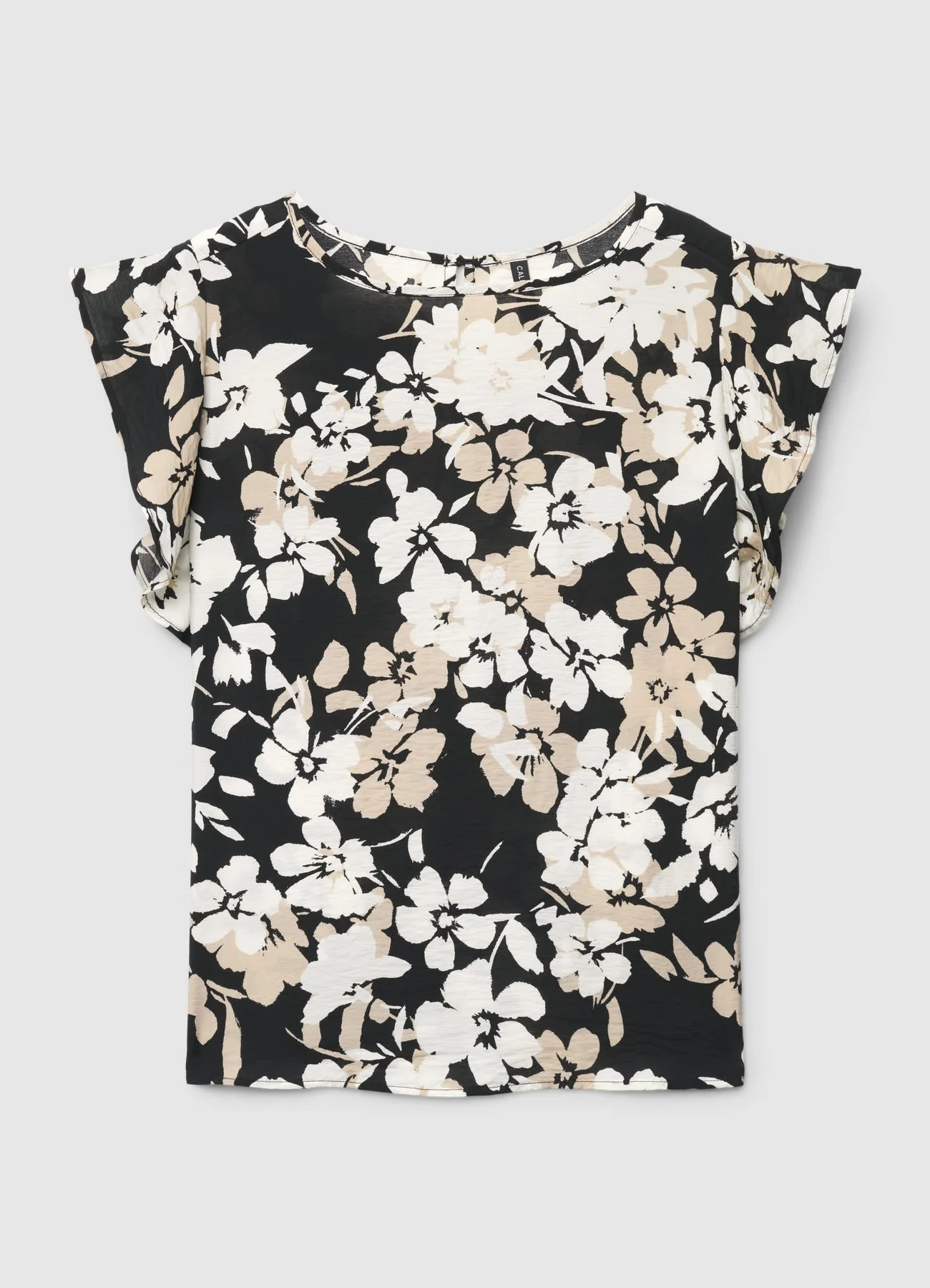 Blusa con stampa floreale e maniche con rouches - Image 5