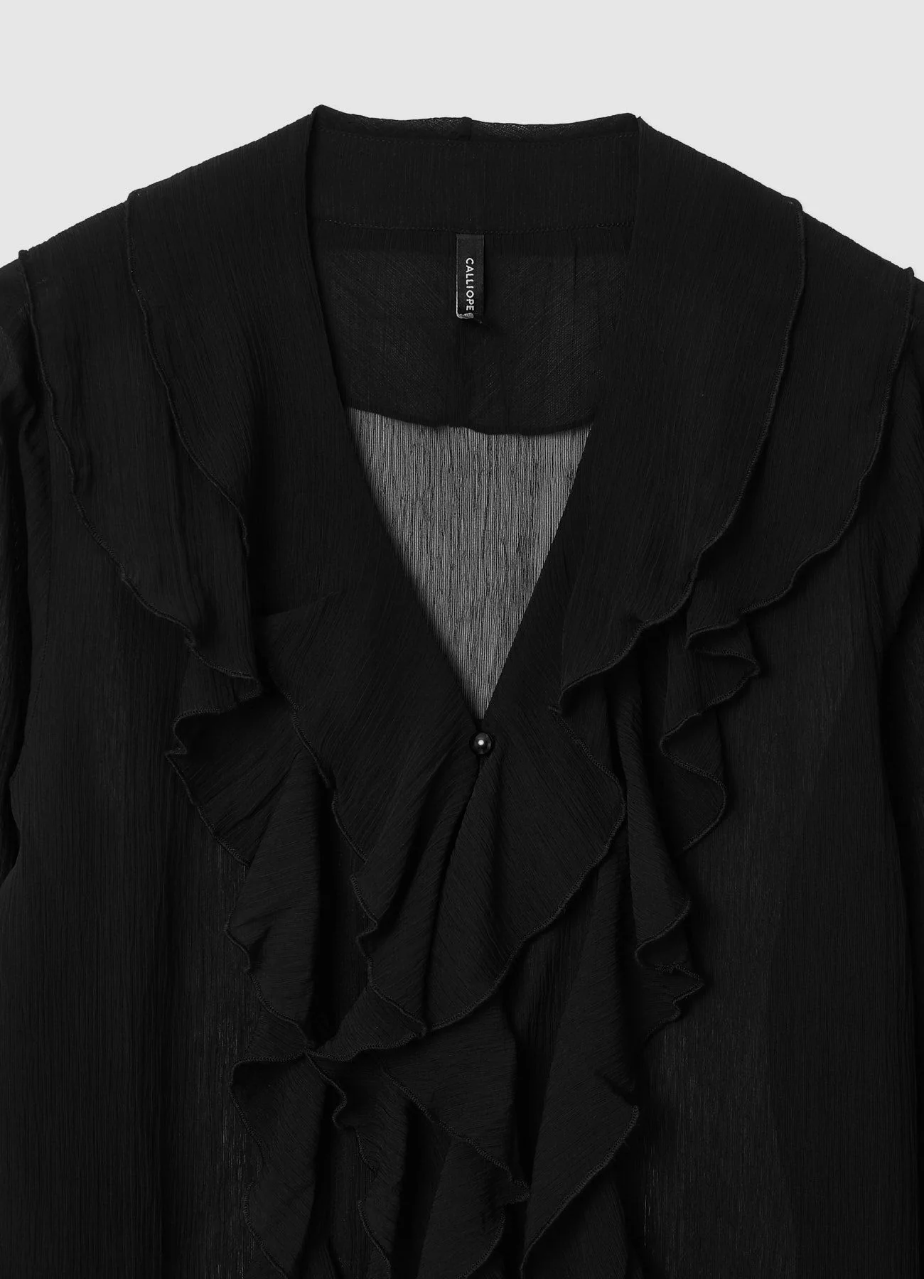 Blusa con volant e scollo a V - Image 4