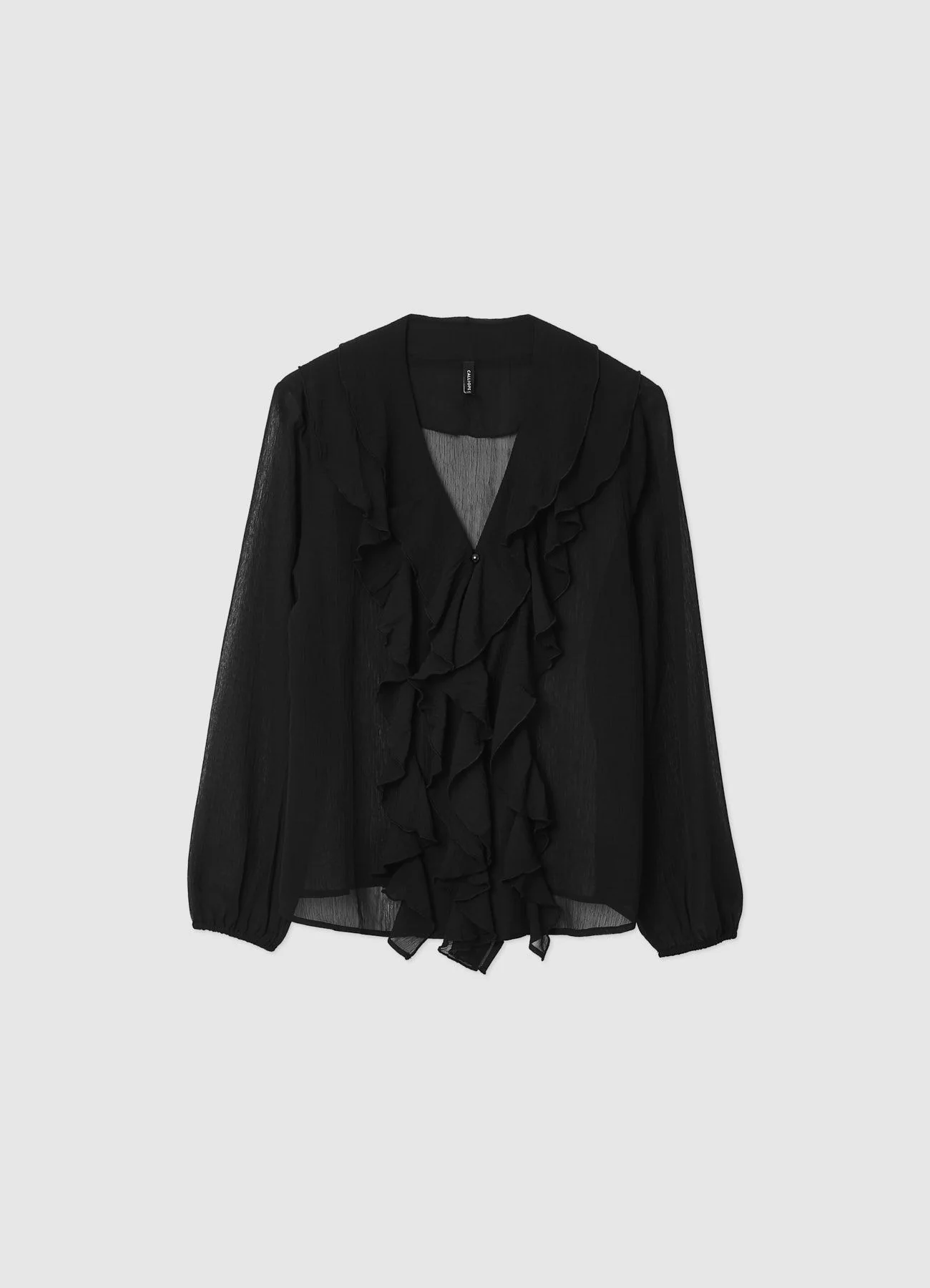 Blusa con volant e scollo a V - Image 5