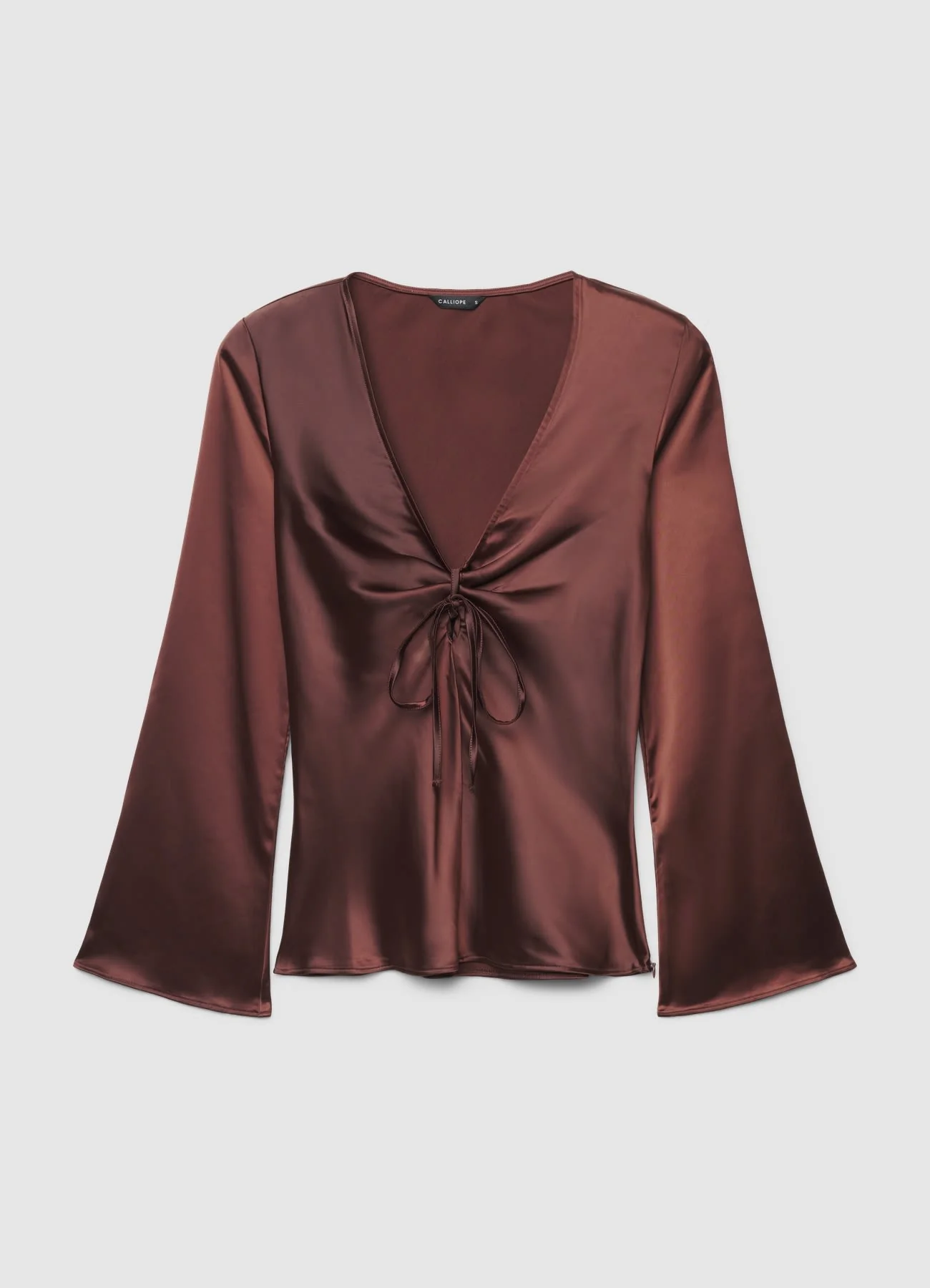 Blusa in similsatin con fiocco - Image 4