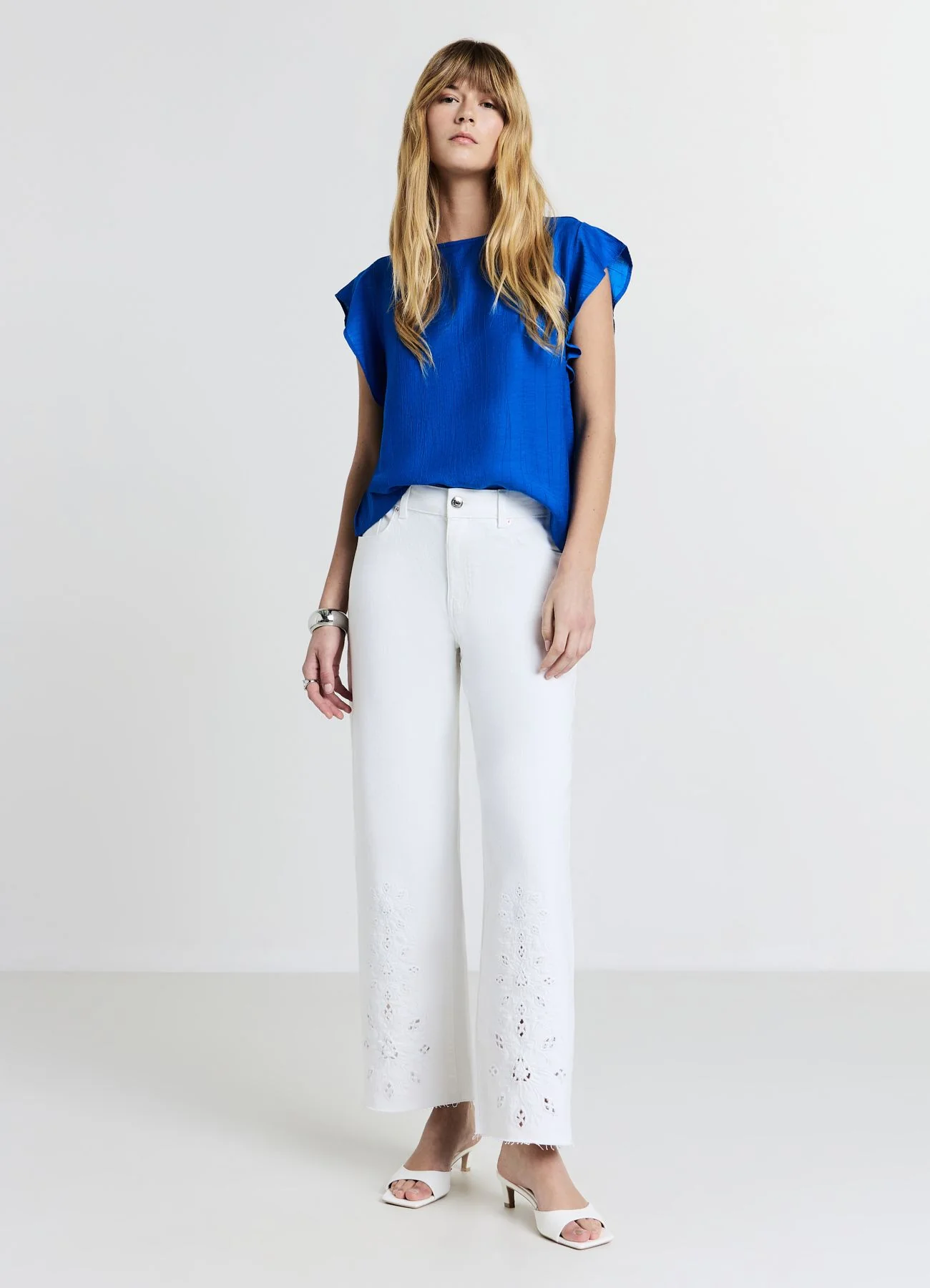 Blusa maniche con rouches
