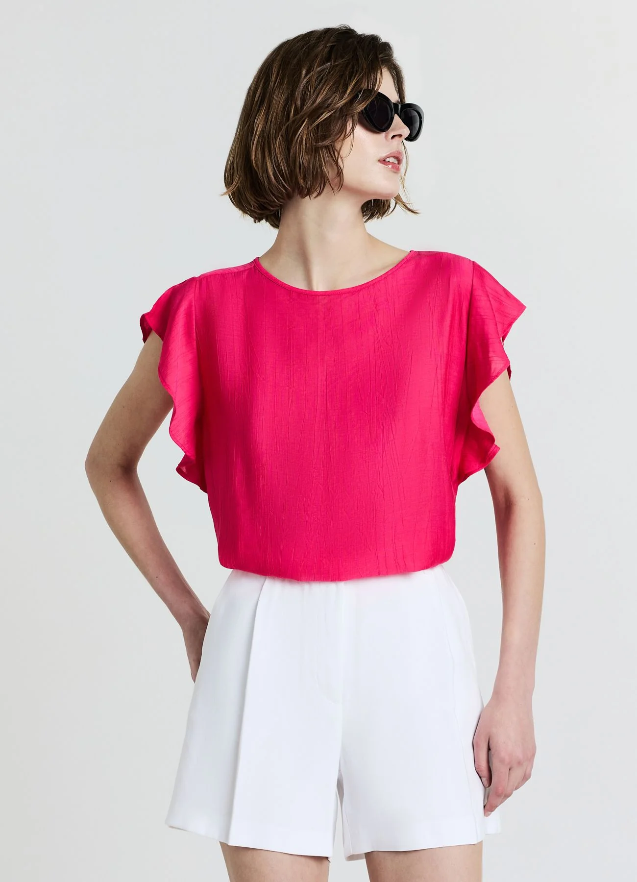 Blusa maniche con rouches - Image 3
