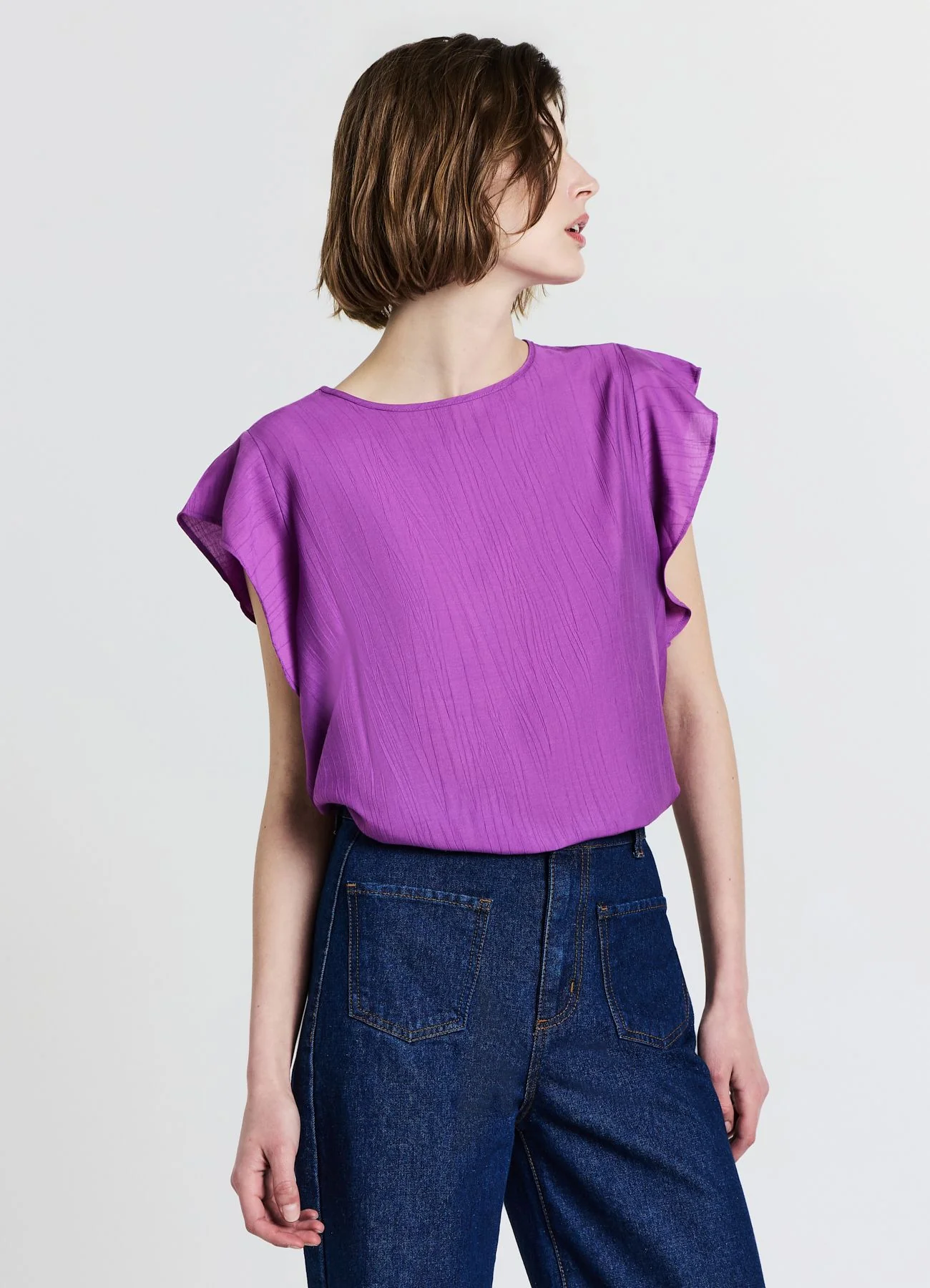 Blusa maniche con rouches - Image 2
