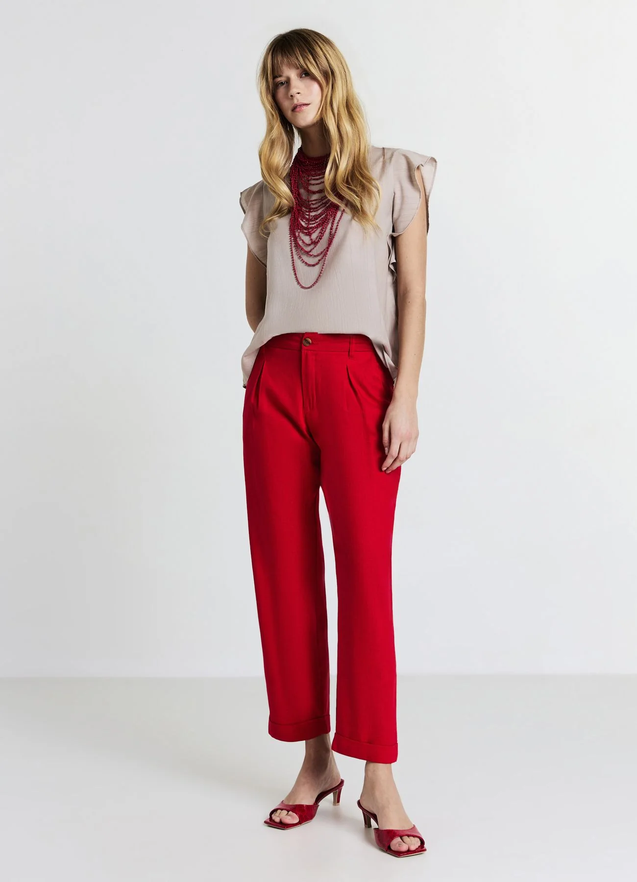 Blusa maniche con rouches - Image 3