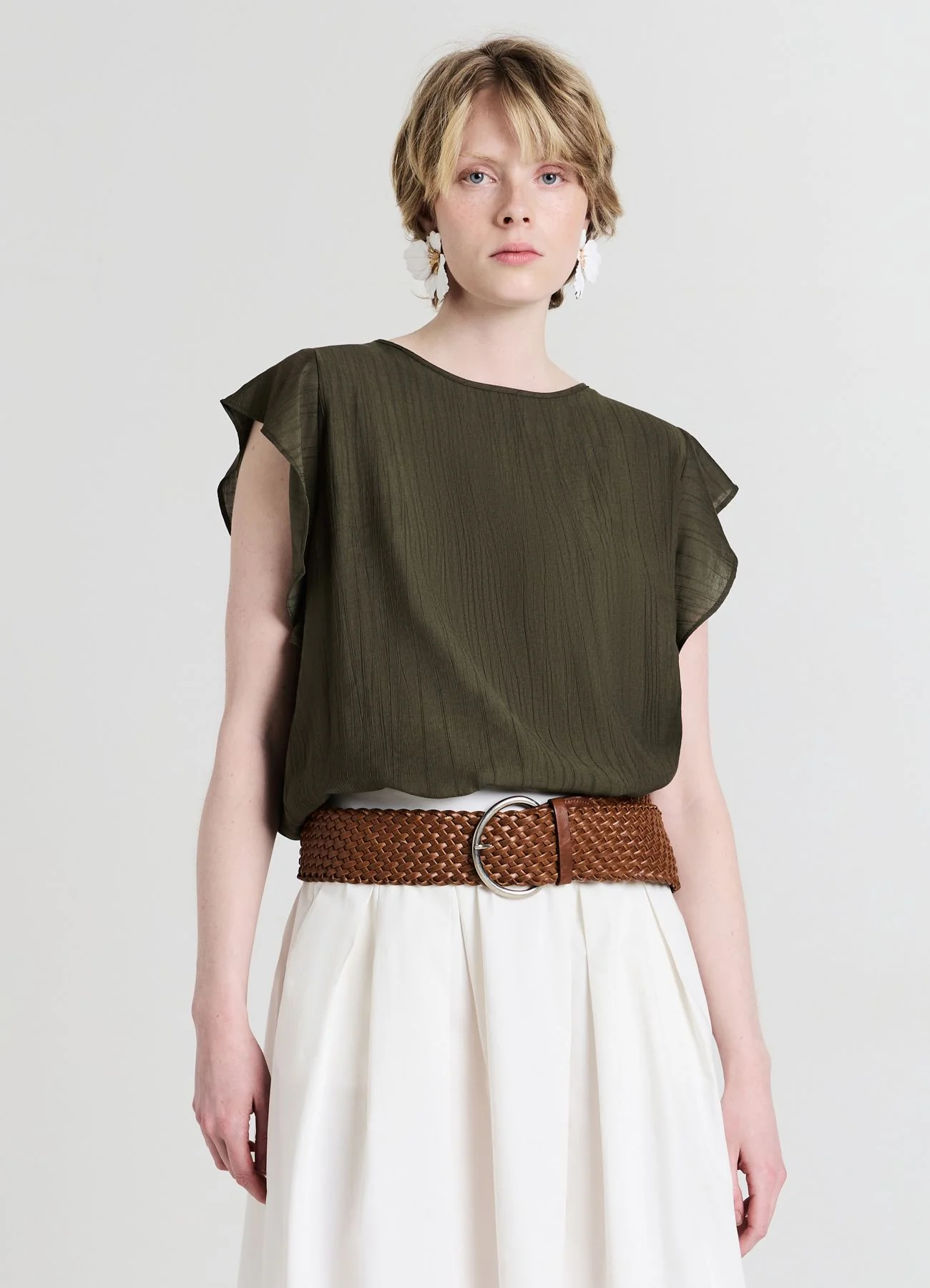 Blusa maniche con rouches - Image 3