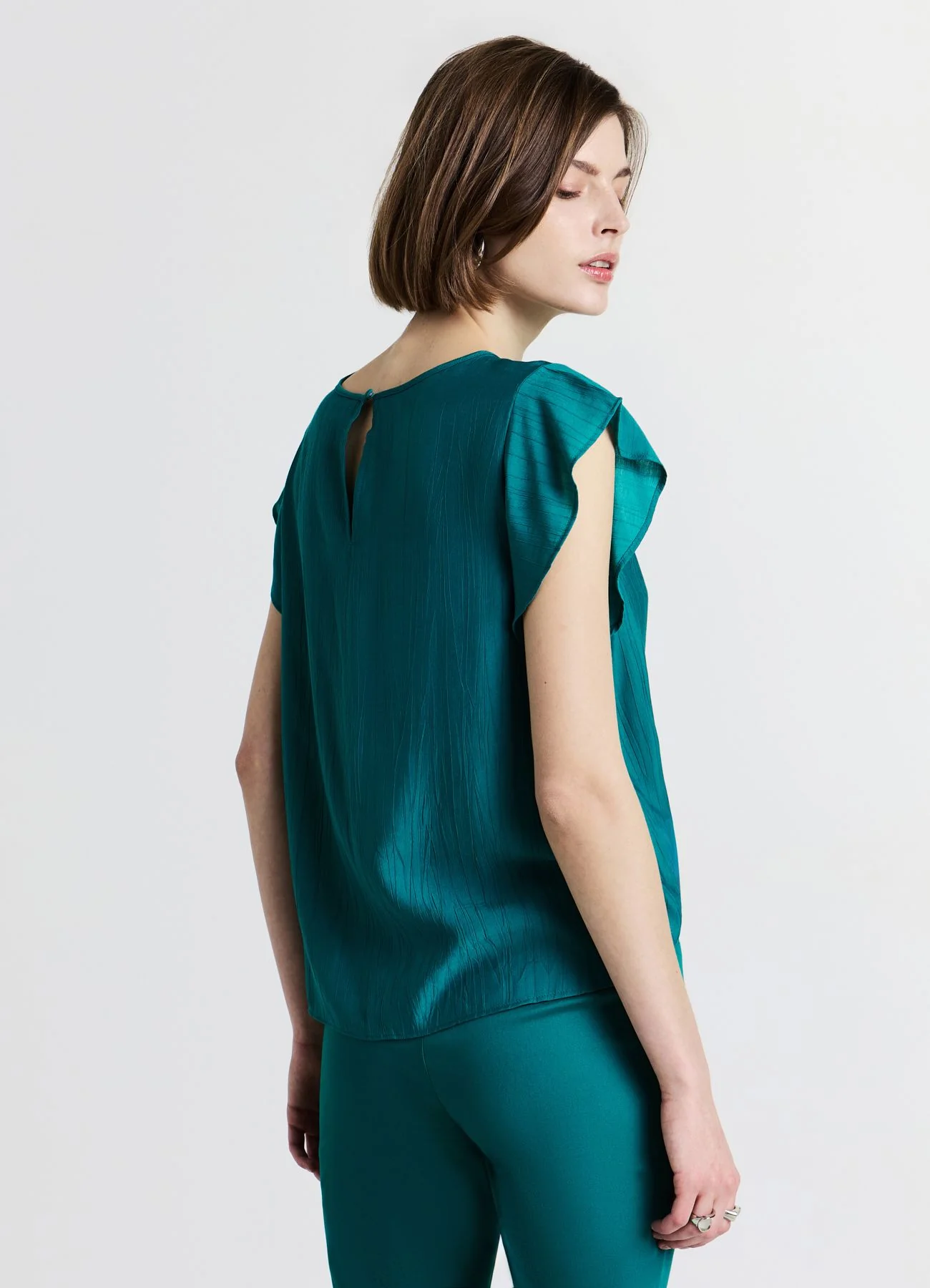 Blusa maniche con rouches - Image 3