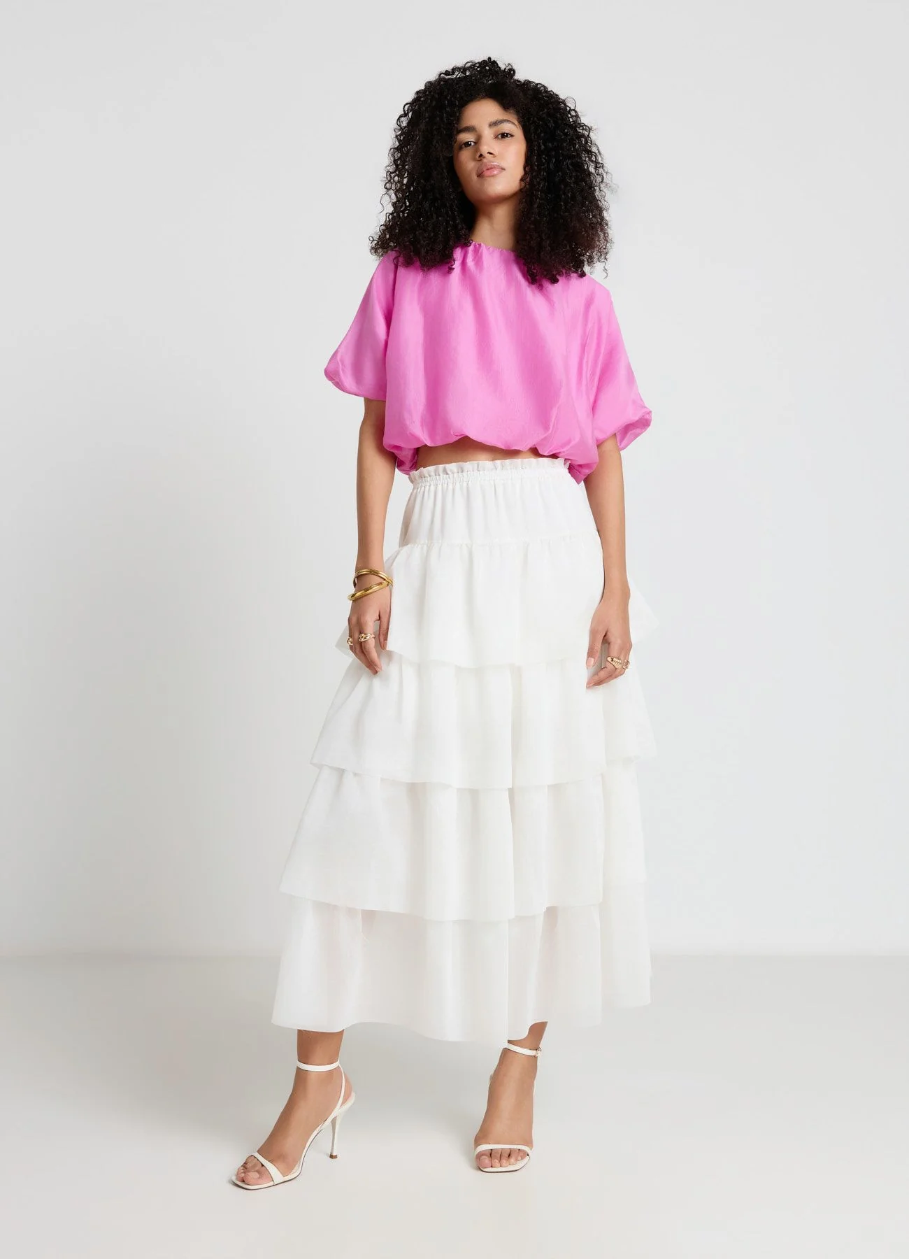 Blusa palloncino tinta unita
