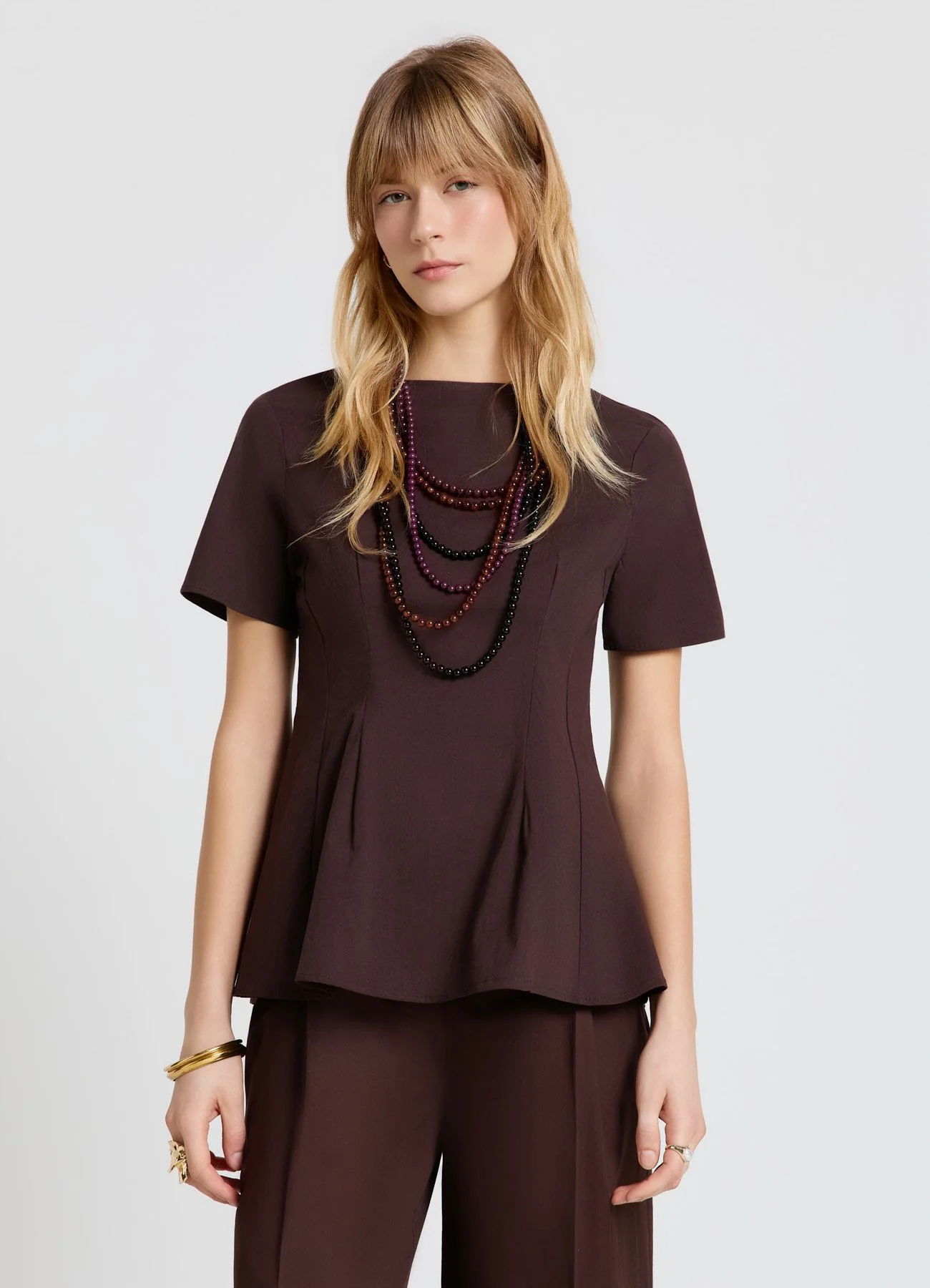 Blusa peplo con zip sul retro - Image 2