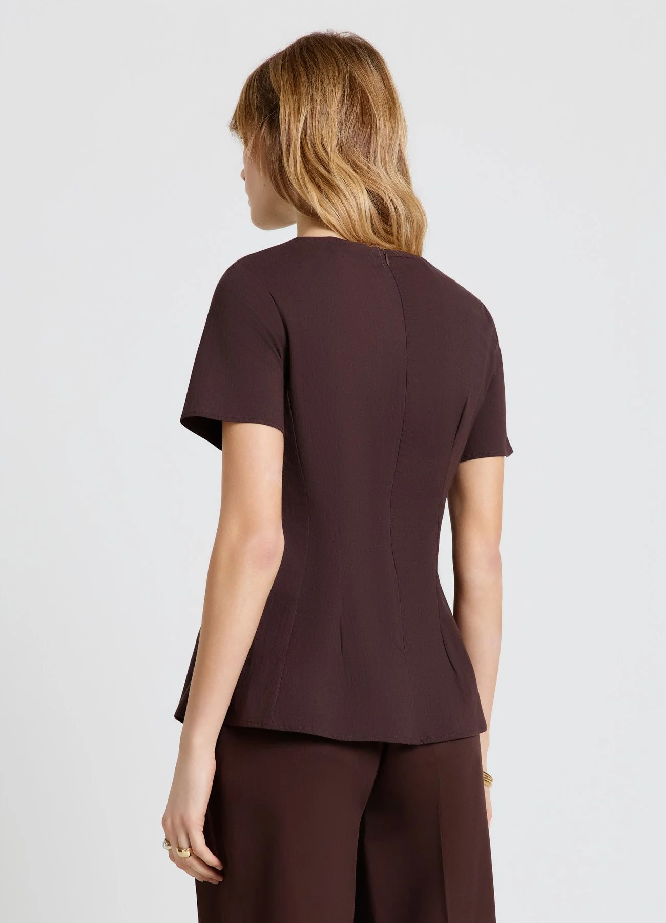 Blusa peplo con zip sul retro - Image 3