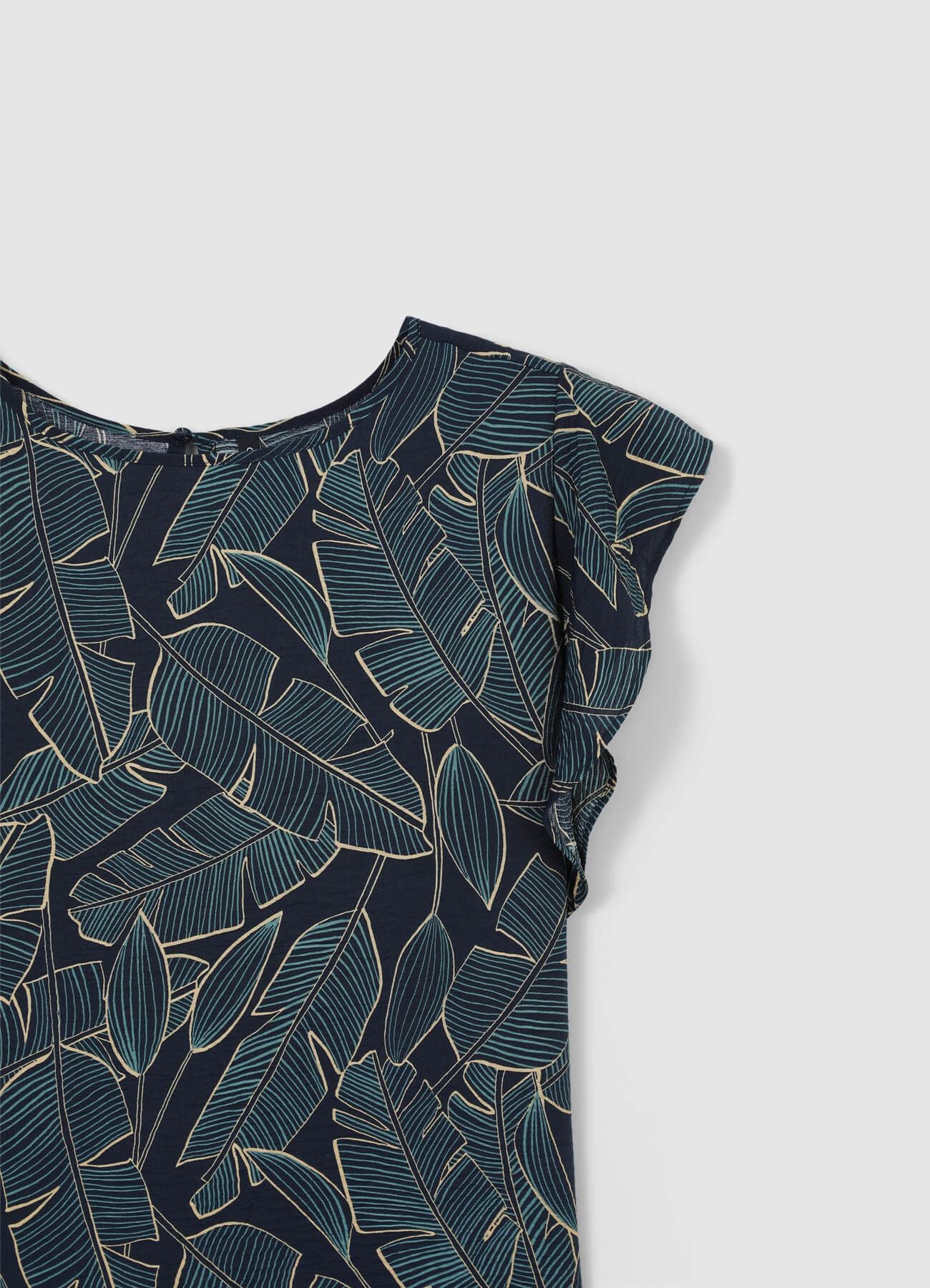 Blusa rouches fantasia fogliame - Image 5