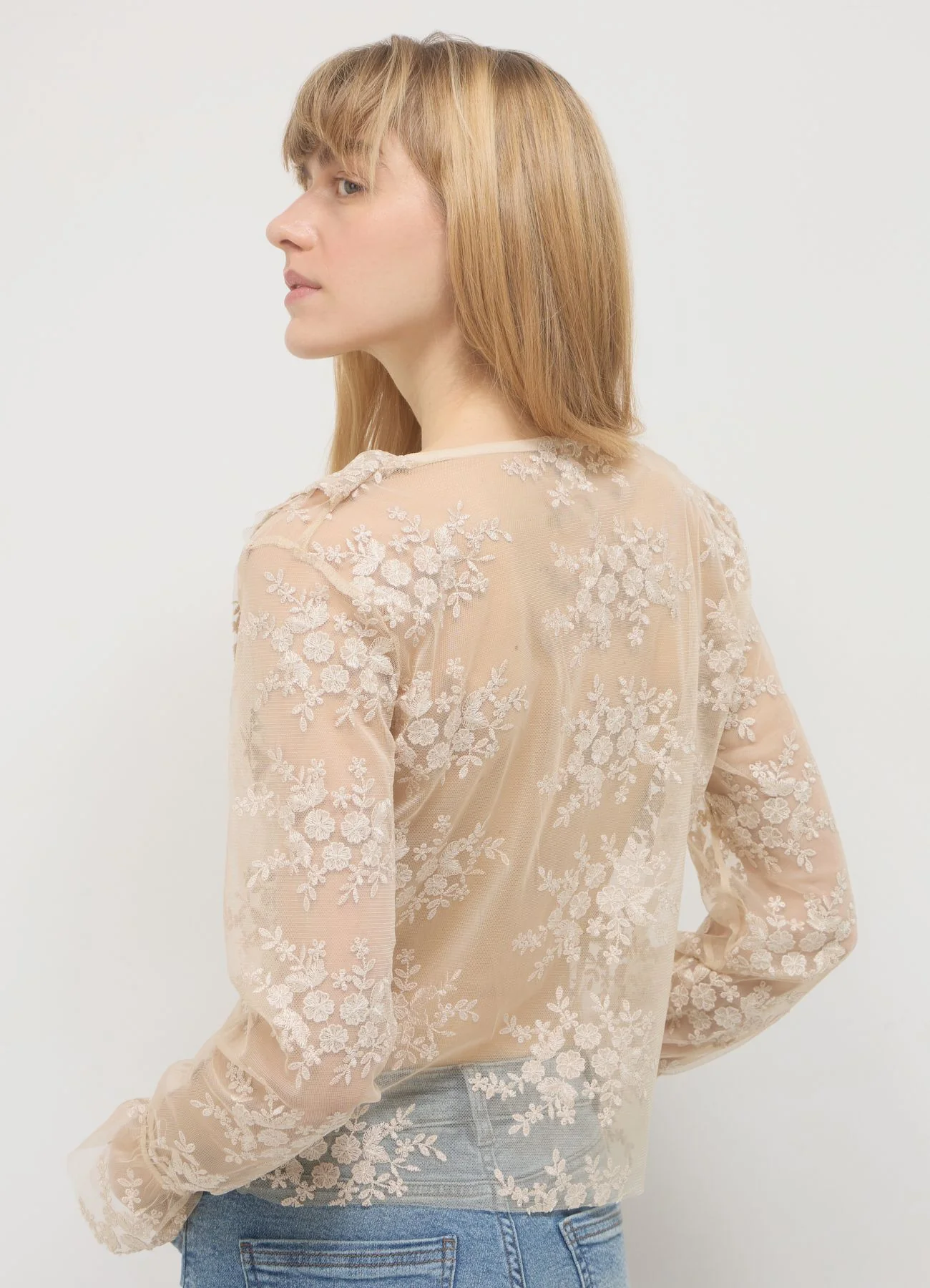 Blusa rouches pizzo
