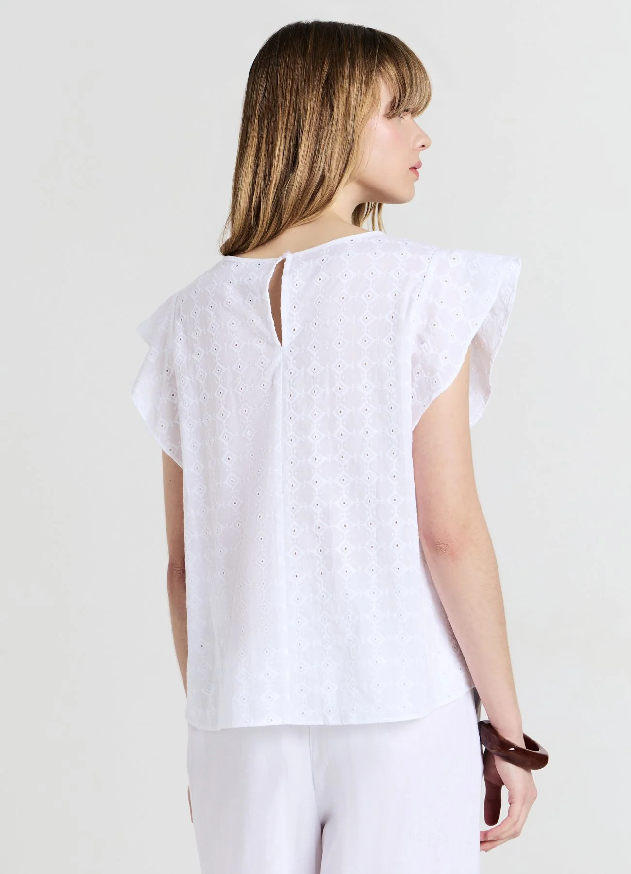 Blusa sangallo con rouches