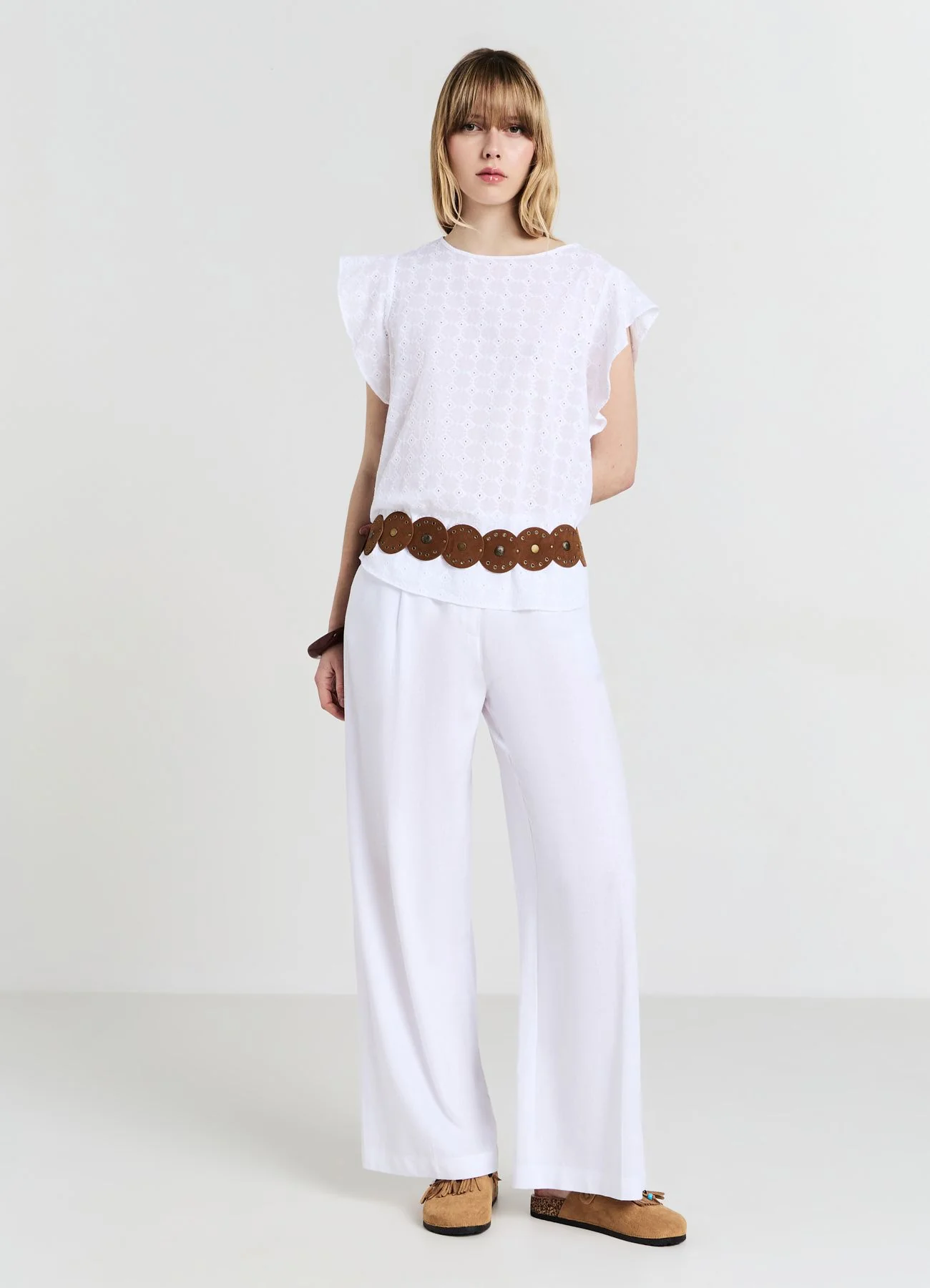 Blusa sangallo con rouches - Image 2