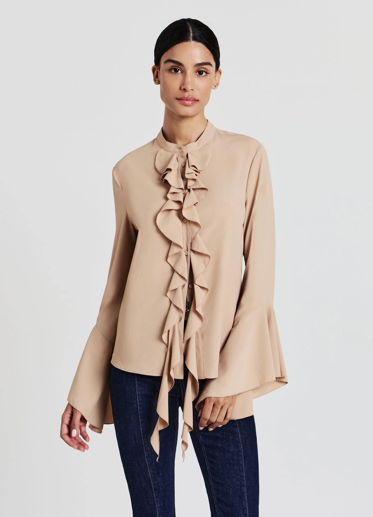 Blusa serafino con rouches - Image 2
