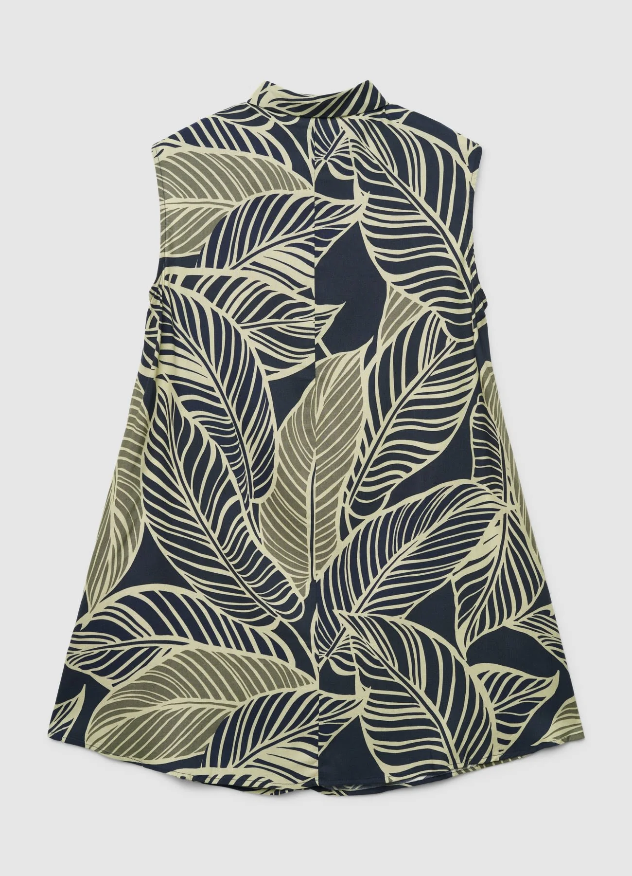 Blusa smanicata stampa foglie - Image 6