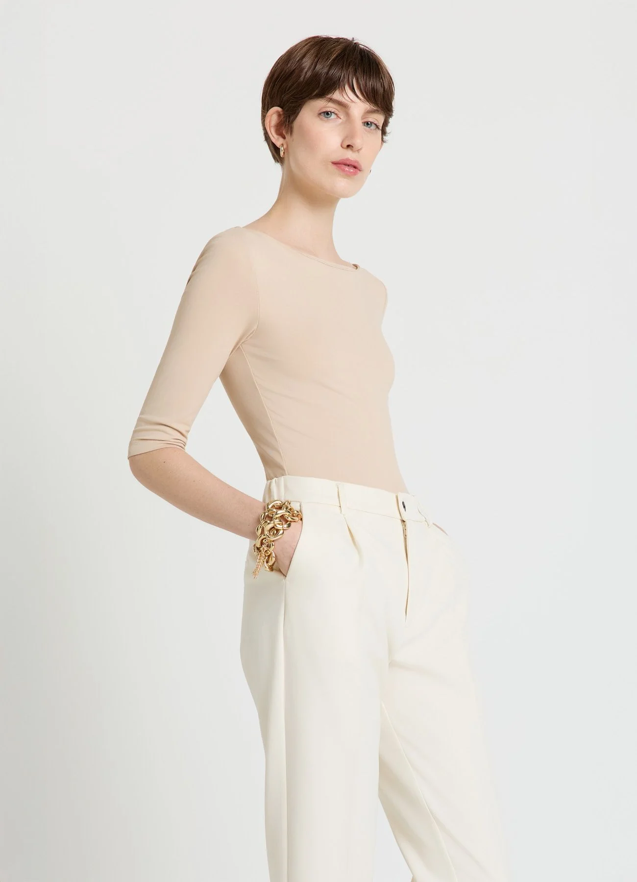 Body con scollo a barchetta