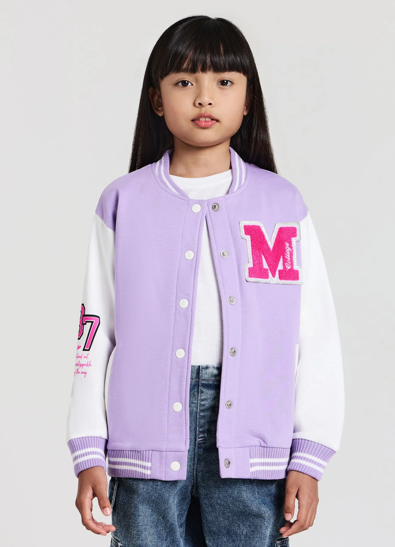 Bomber college con stampe - Image 2