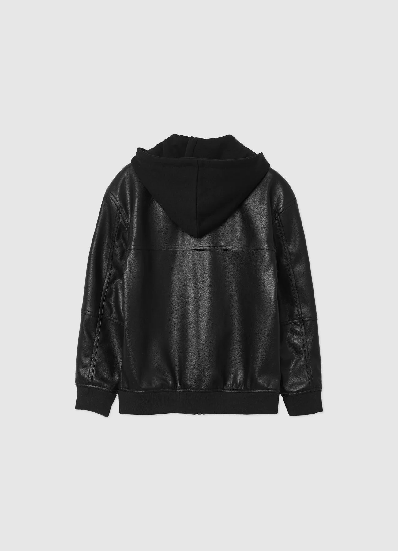 Bomber similpelle con cappuccio - Image 4
