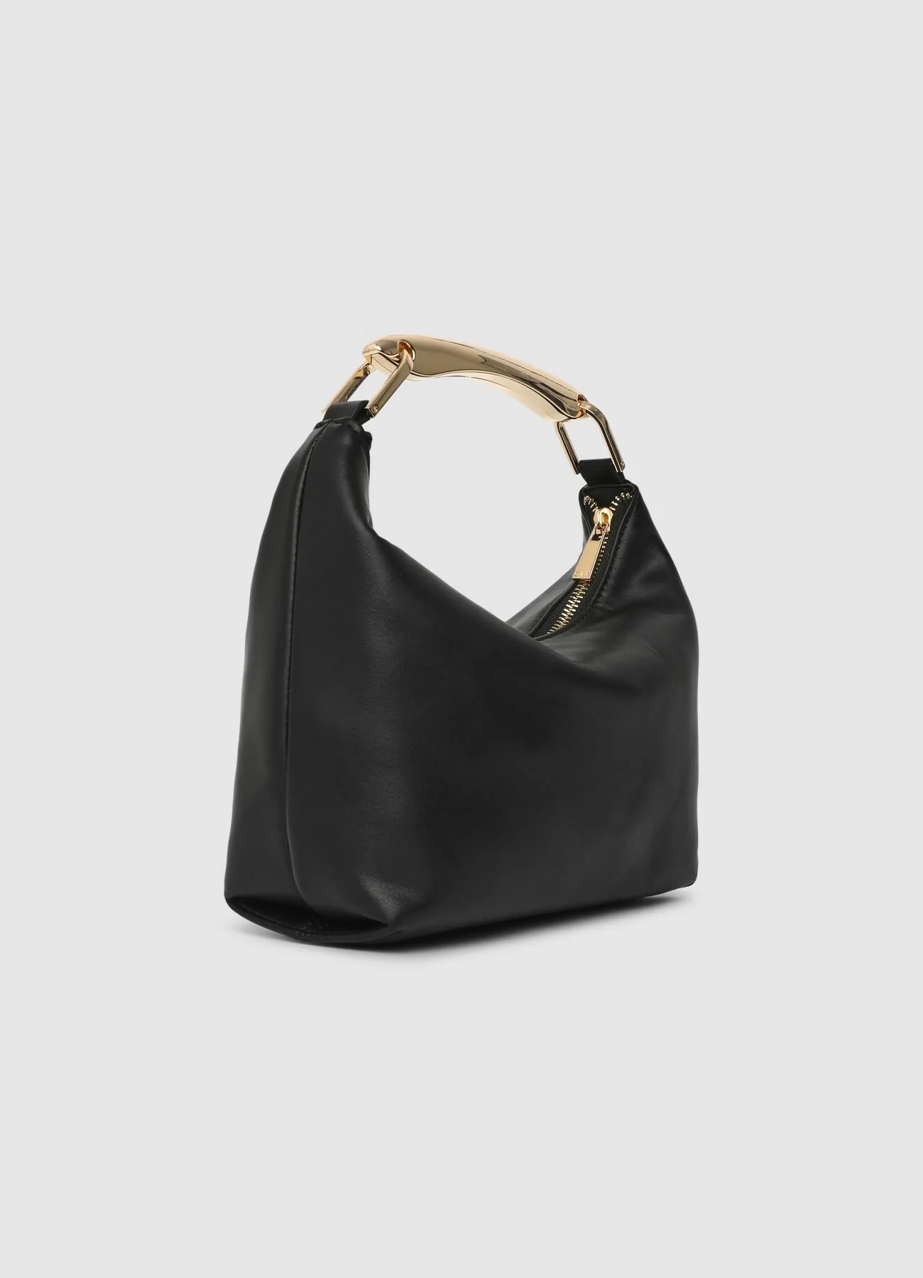 Borsa a mano con manico metallico dorato - Image 5