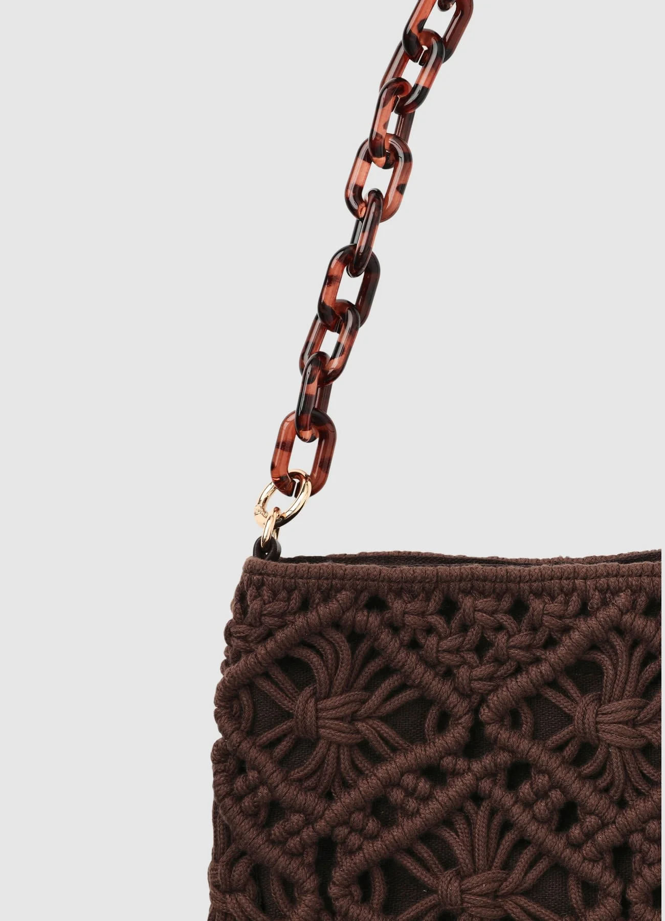 Borsa intrecciata con tracolla a catena - Image 4