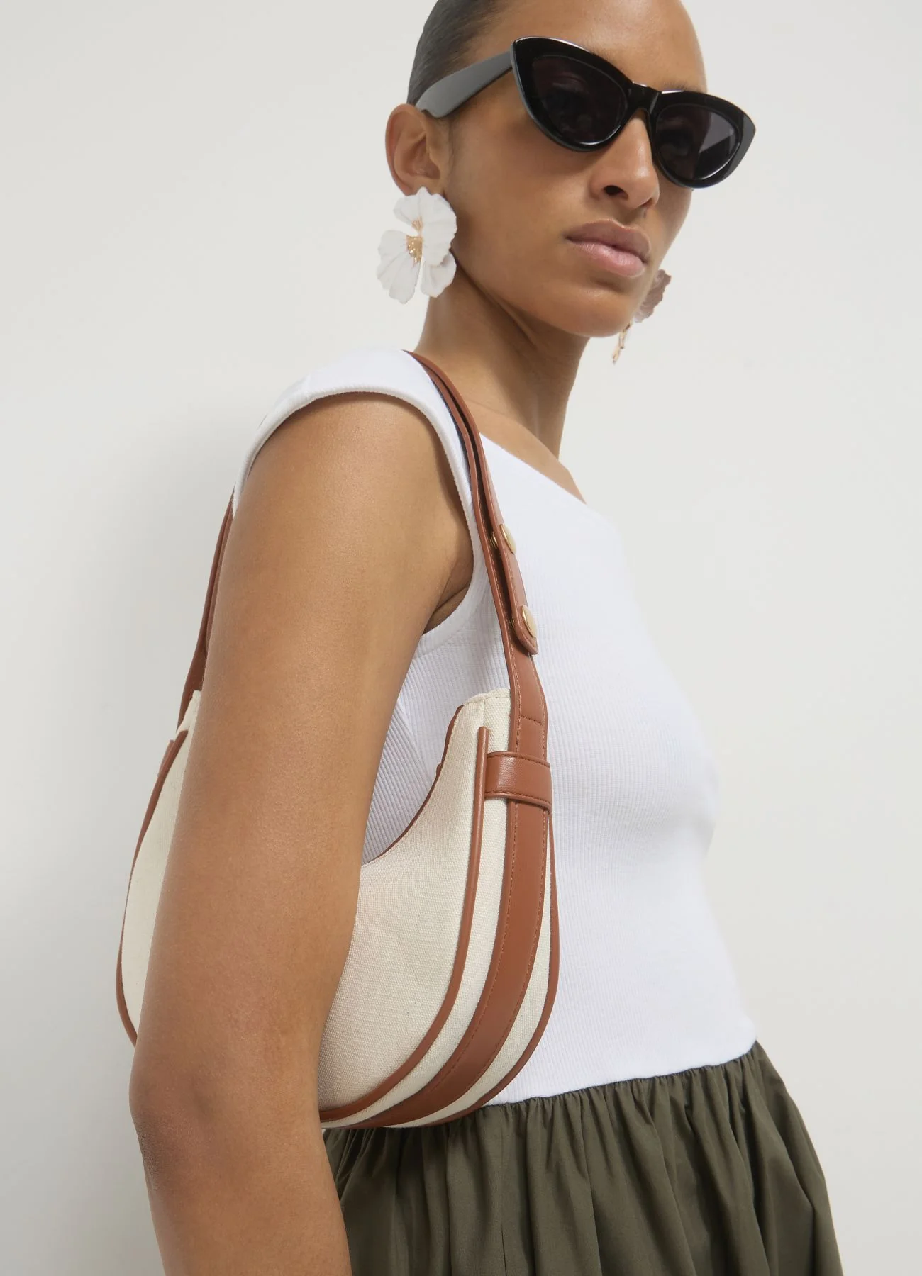 Borsa mezzaluna canvas