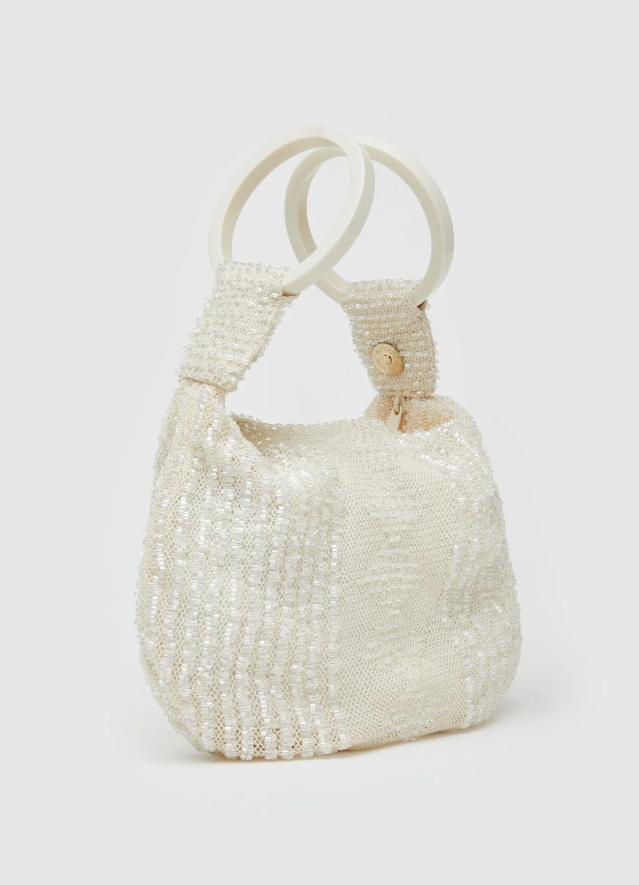 Borsa piccola con perline e doppio manico ad anello - Image 4
