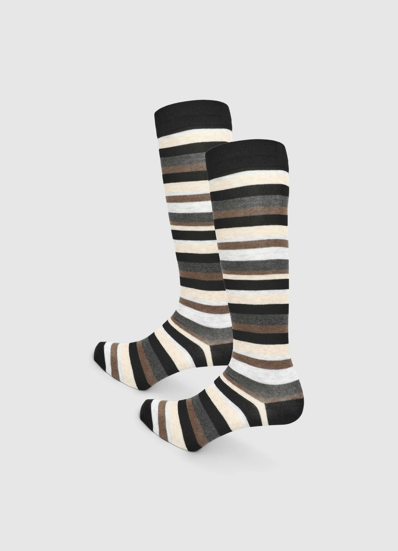 Calze lunghe a righe multicolore