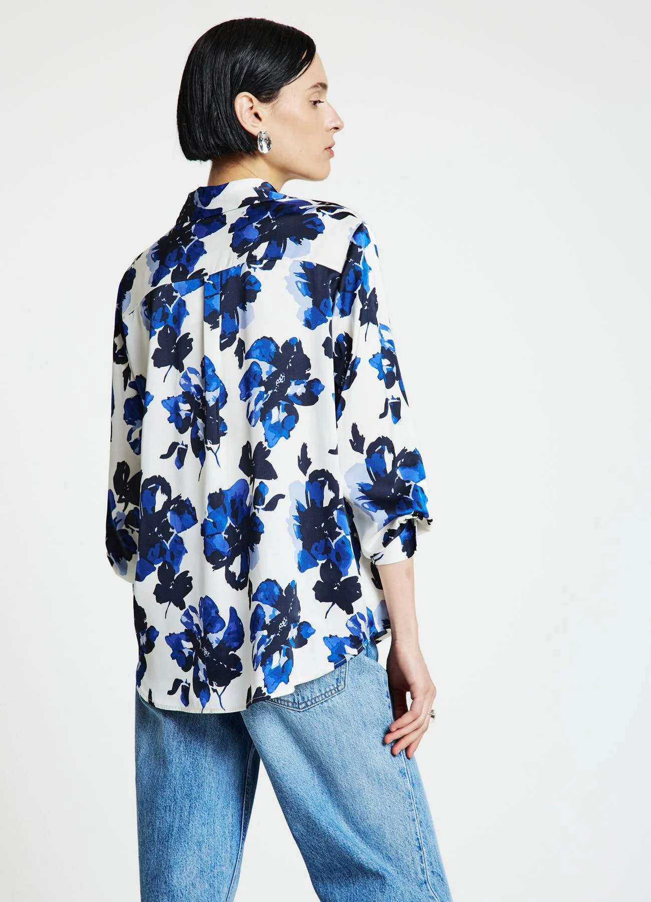 Camicia a fiori similsatin - Image 2