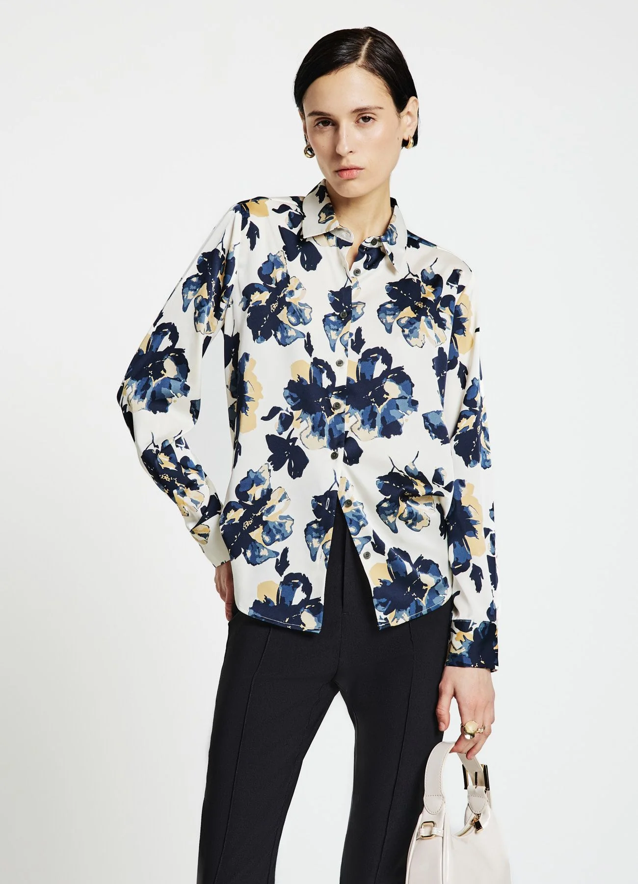 Camicia a fiori similsatin - Image 2