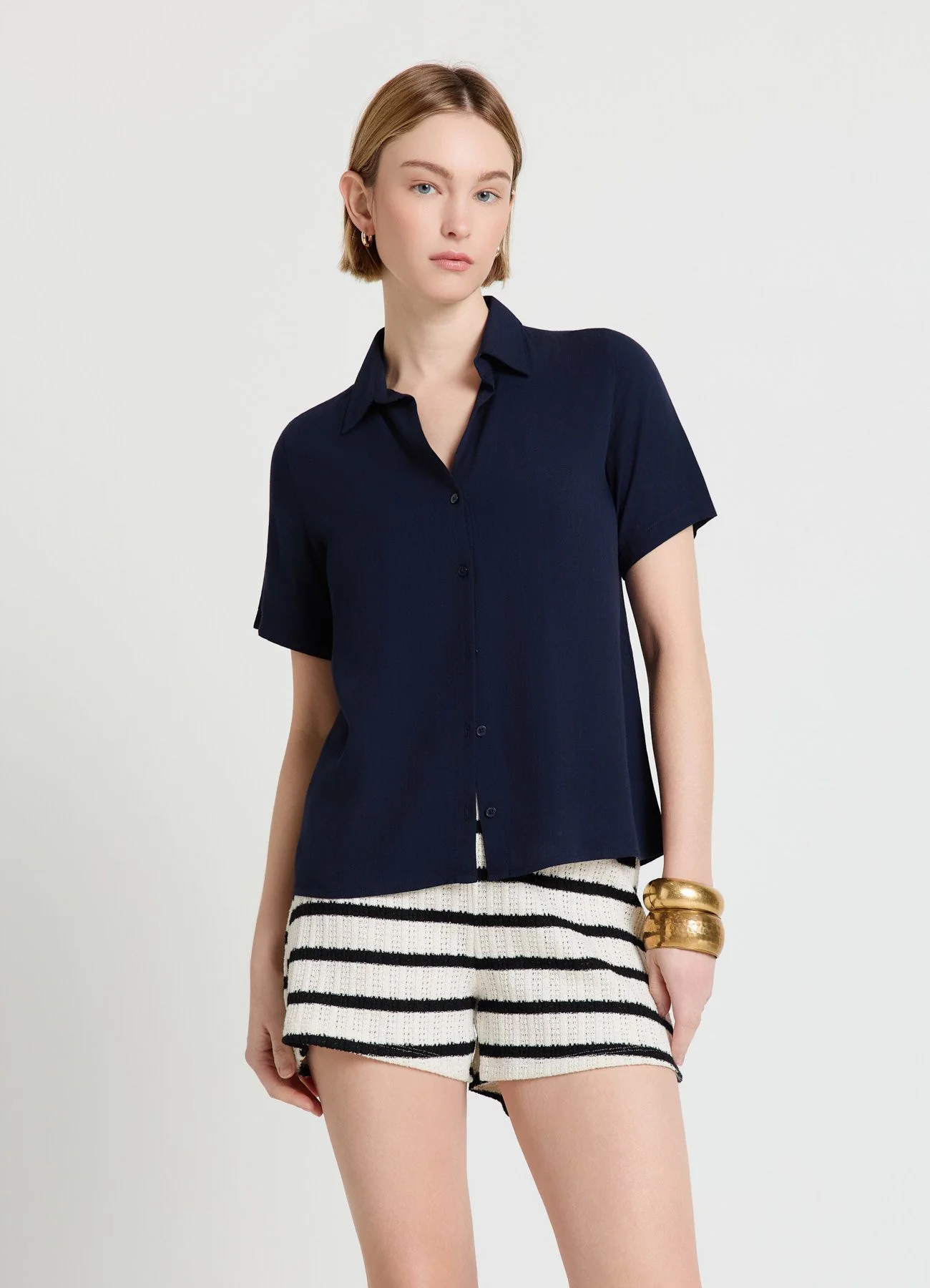 Camicia a maniche corte tinta unita - Image 2