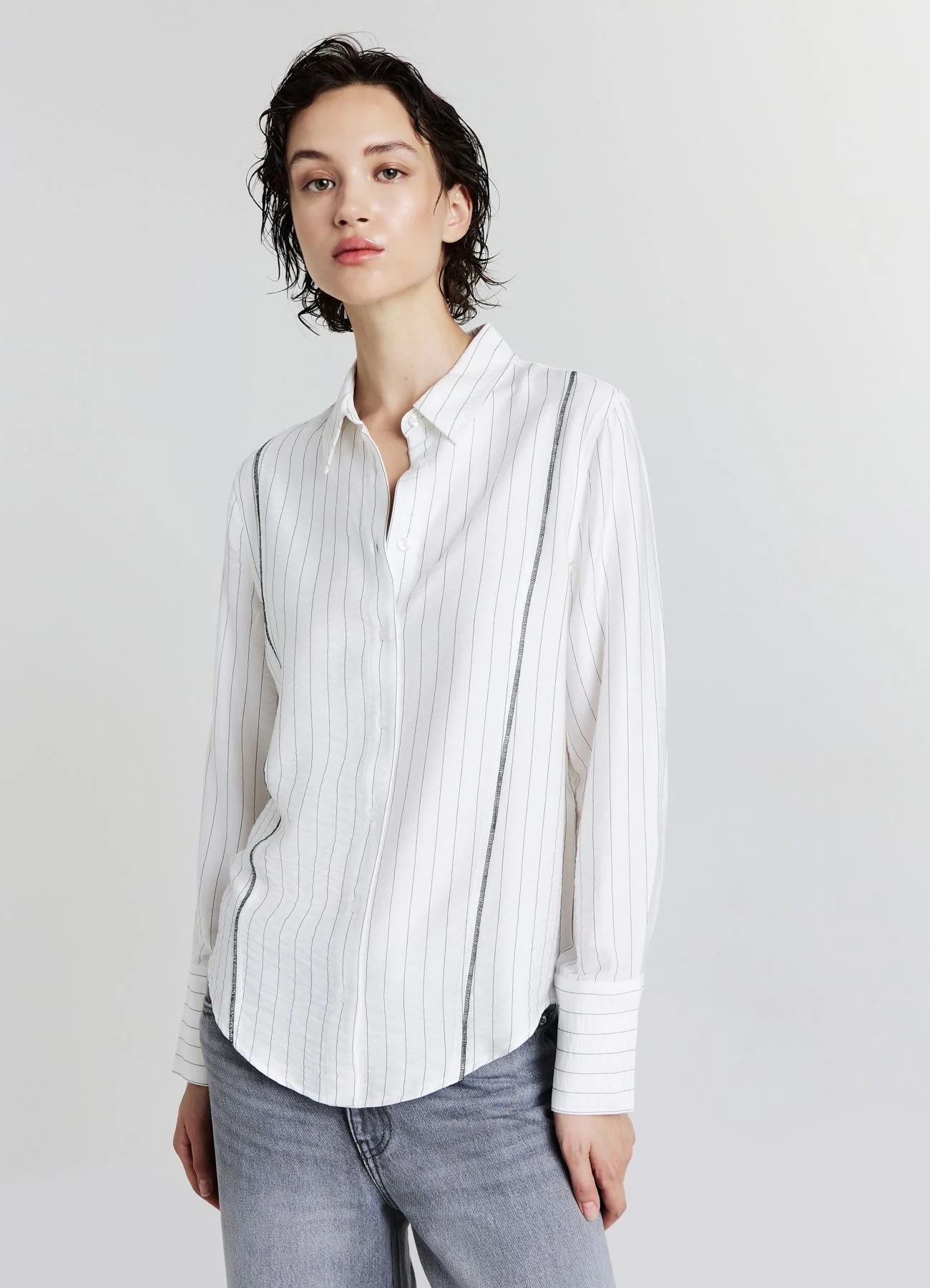 Camicia a maniche lunghe con righe