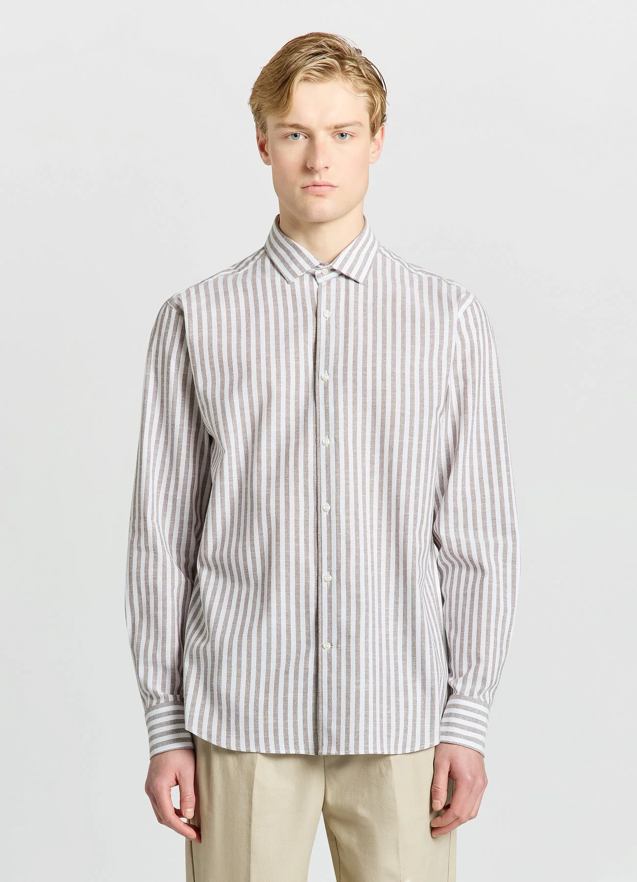 Camicia a righe con colletto classico - Image 2