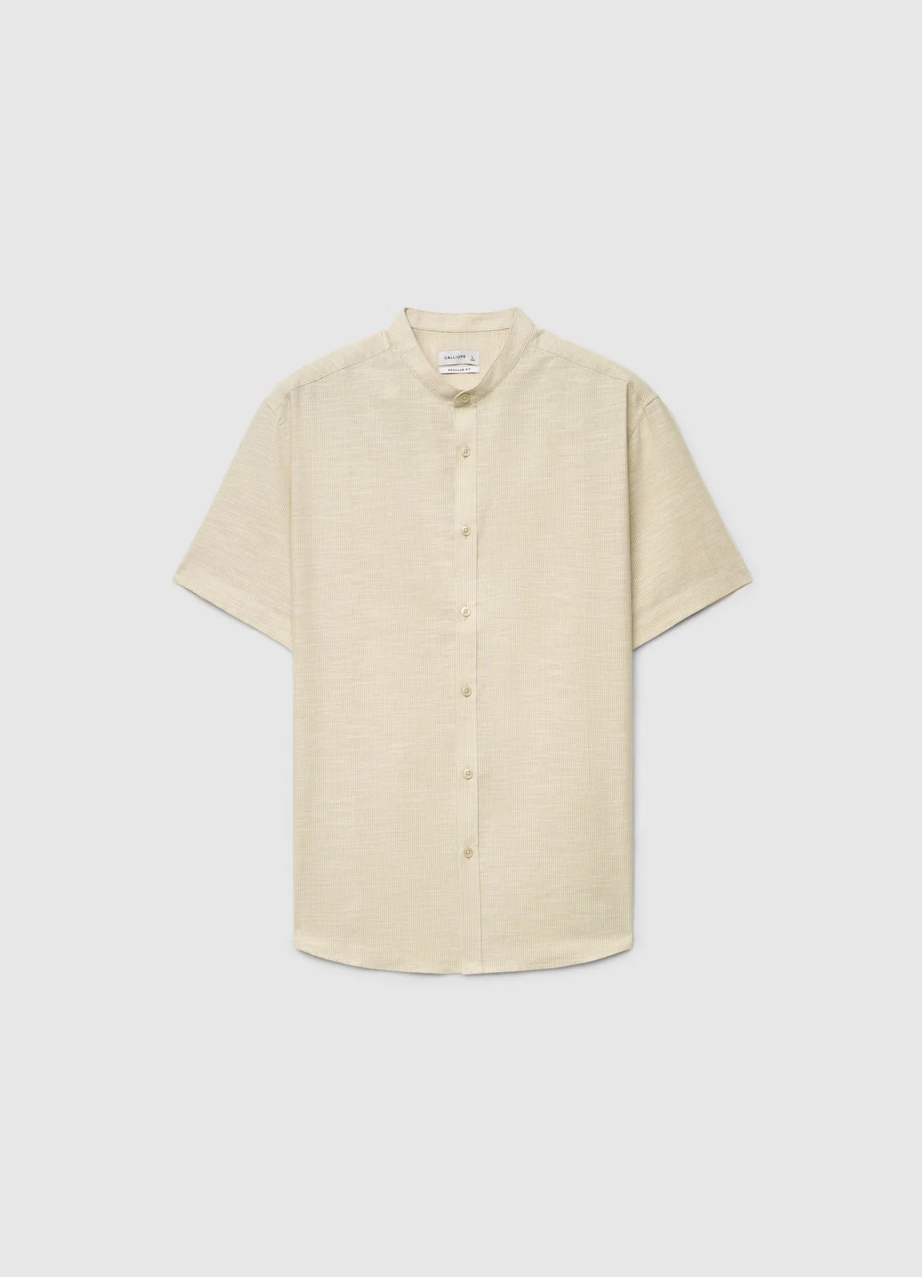 Camicia a righe con colletto coreano - Image 4