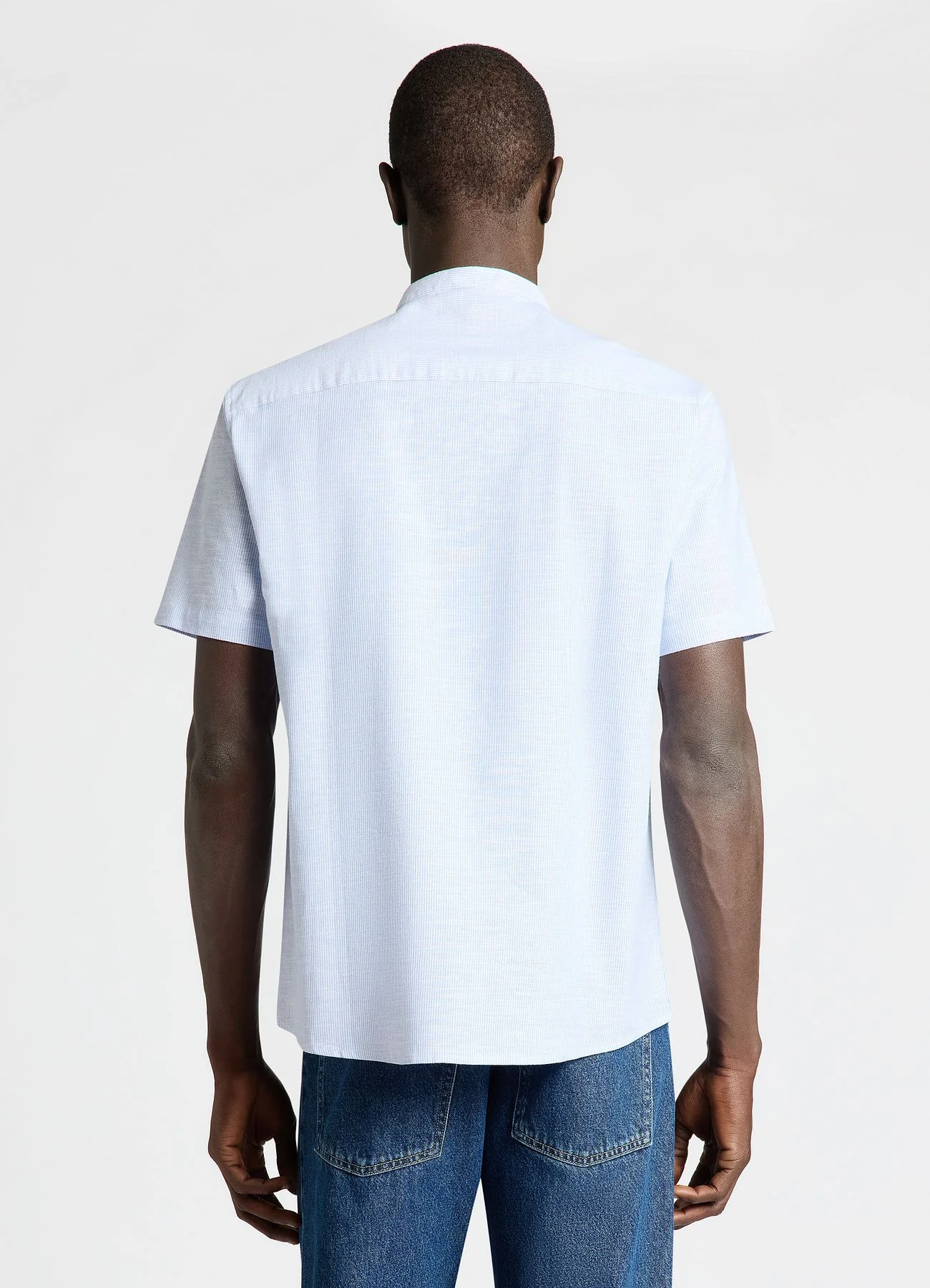 Camicia a righe con colletto coreano - Image 2