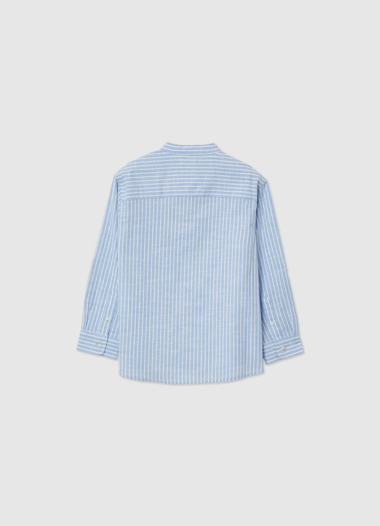 Camicia a righe con collo alla coreana