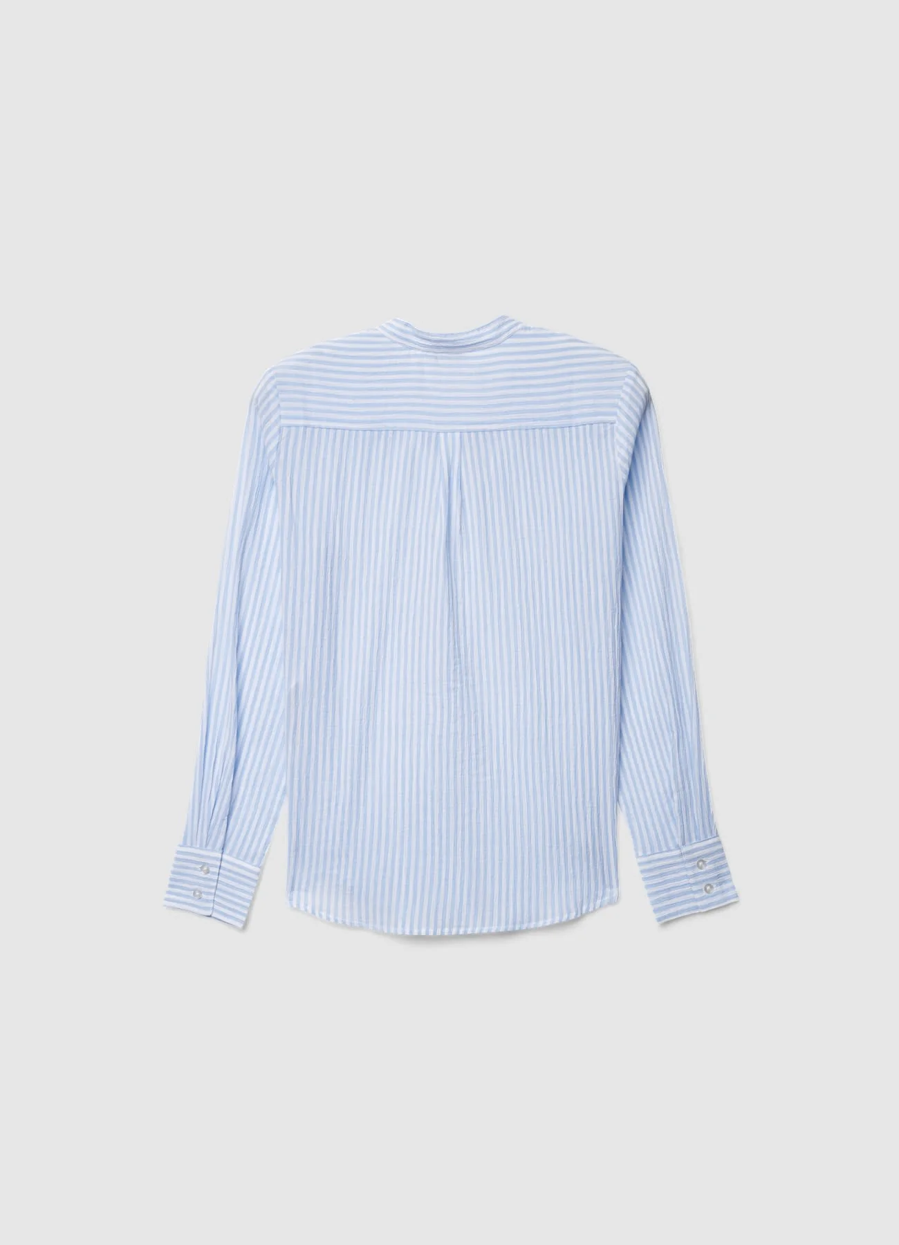 Camicia a righe con collo coreano - Image 2