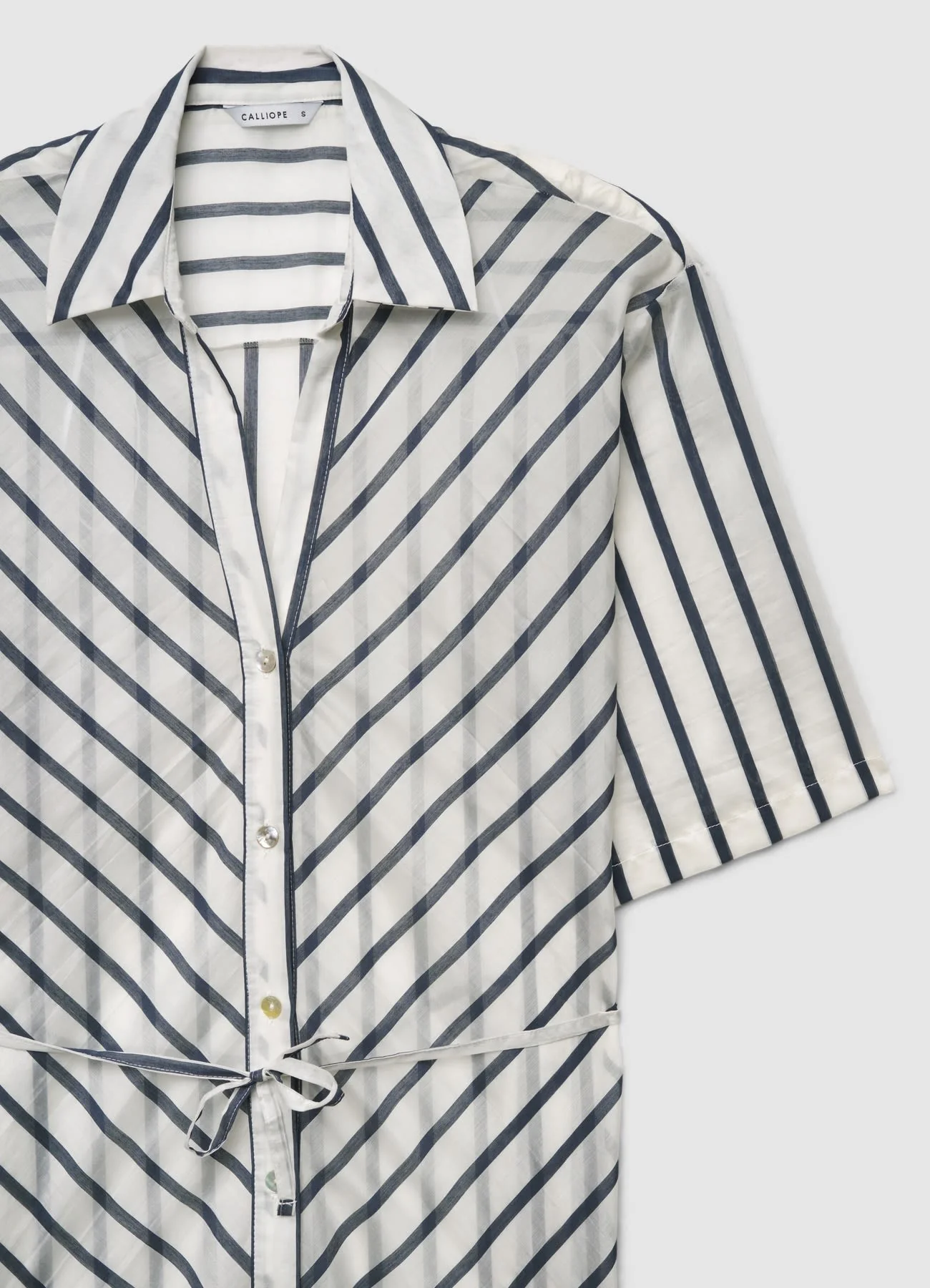 Camicia a righe con coulisse - Image 5
