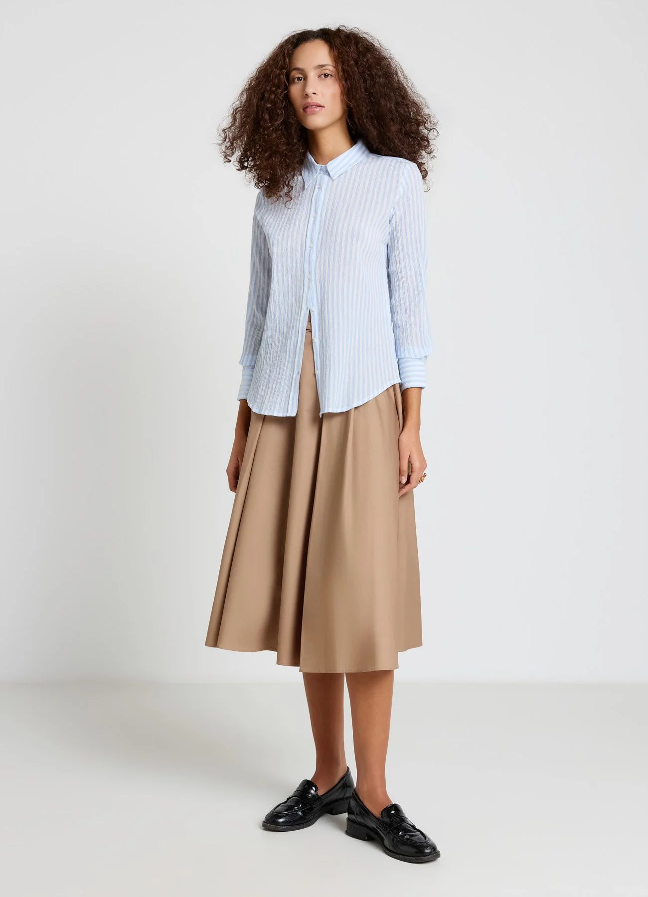 Camicia a righe con effetto crinkle - Image 2