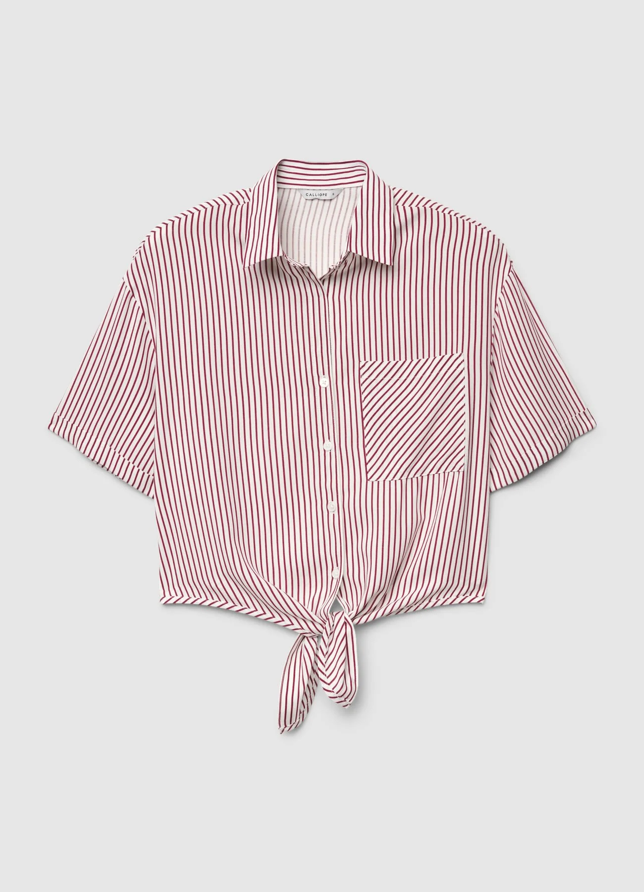 Camicia a righe con nodo frontale - Image 5